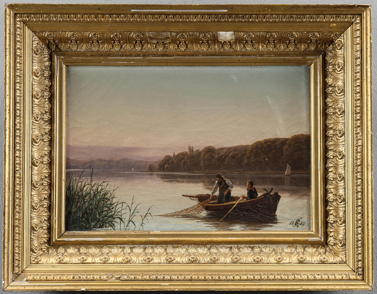 OIDENTIFIERAD KONSTNÄR olja på duk, monogramsignerad 1889.
