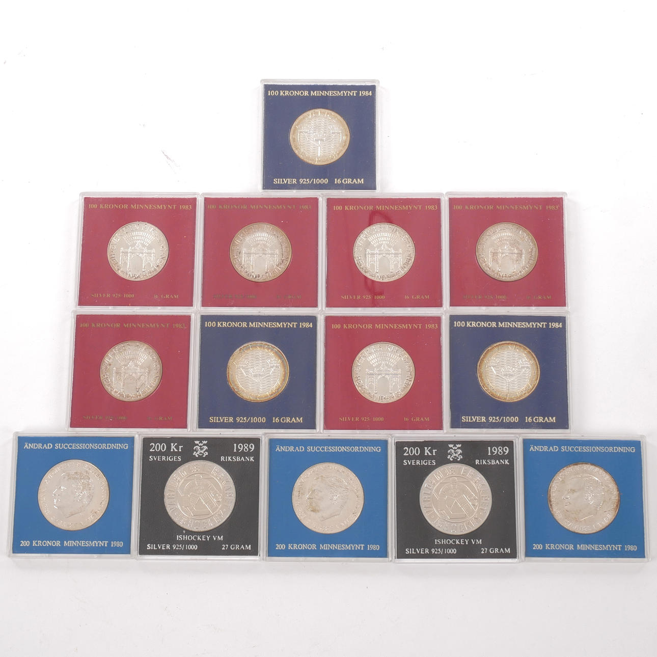 MINNESMYNT, 14 st, silver, Sverige.