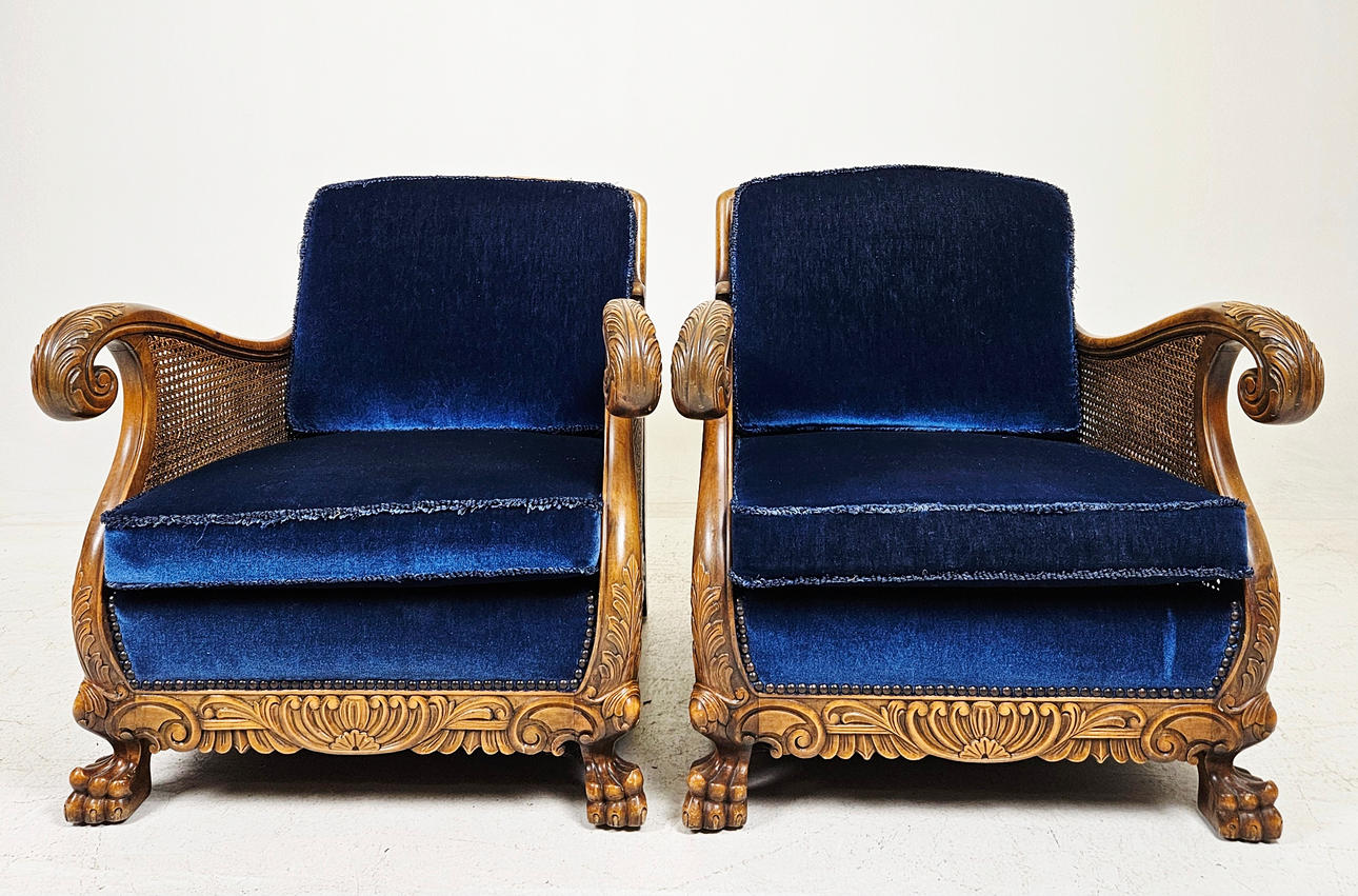 FÅTÖLJER, ett par, chippendale-stil, 1900-tal.