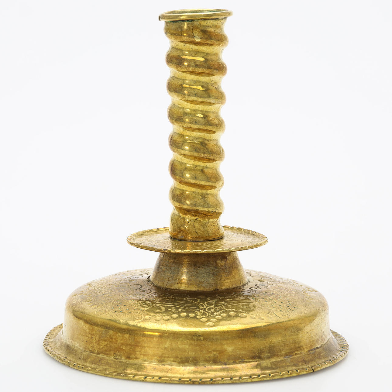 LJUSSTAKE, mässsingsplåt, barock.