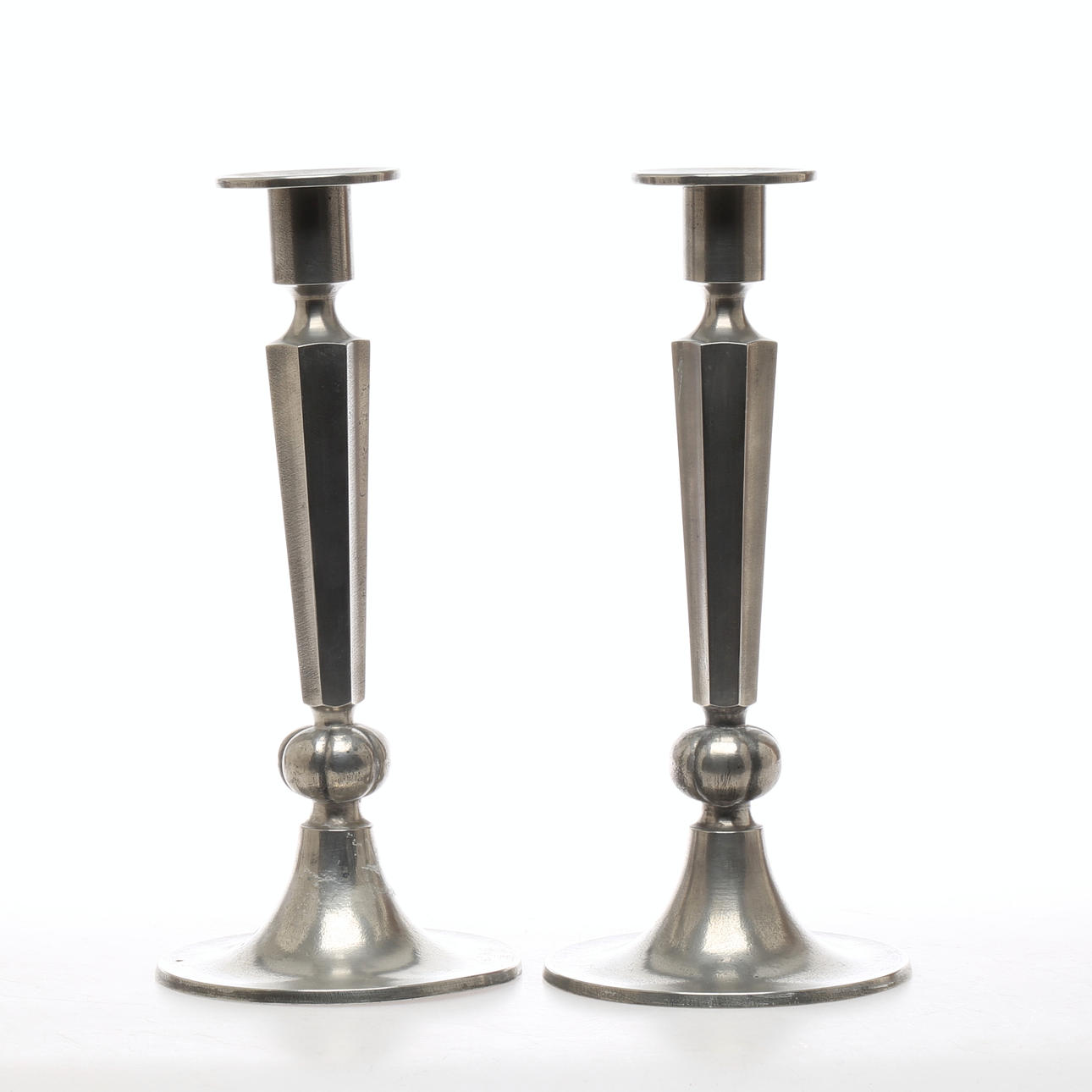 LJUSSTAKAR, 1 par, tenn, Ollers, 1935.