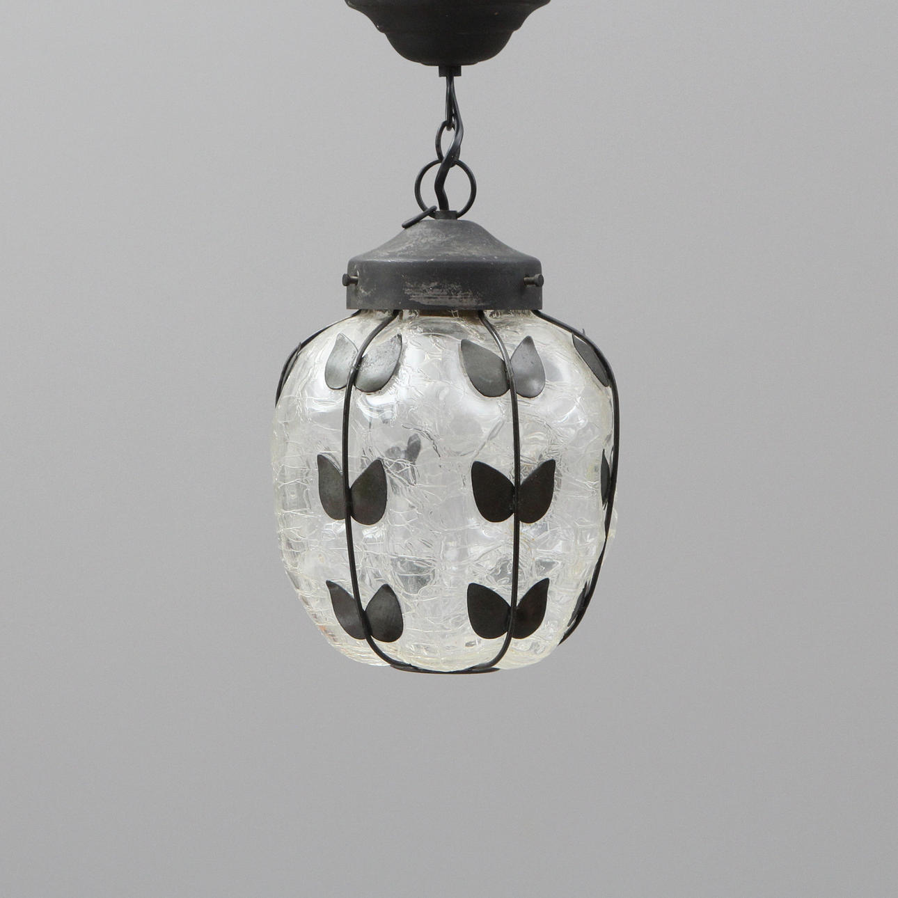 HALLAMPA, glas/metall.