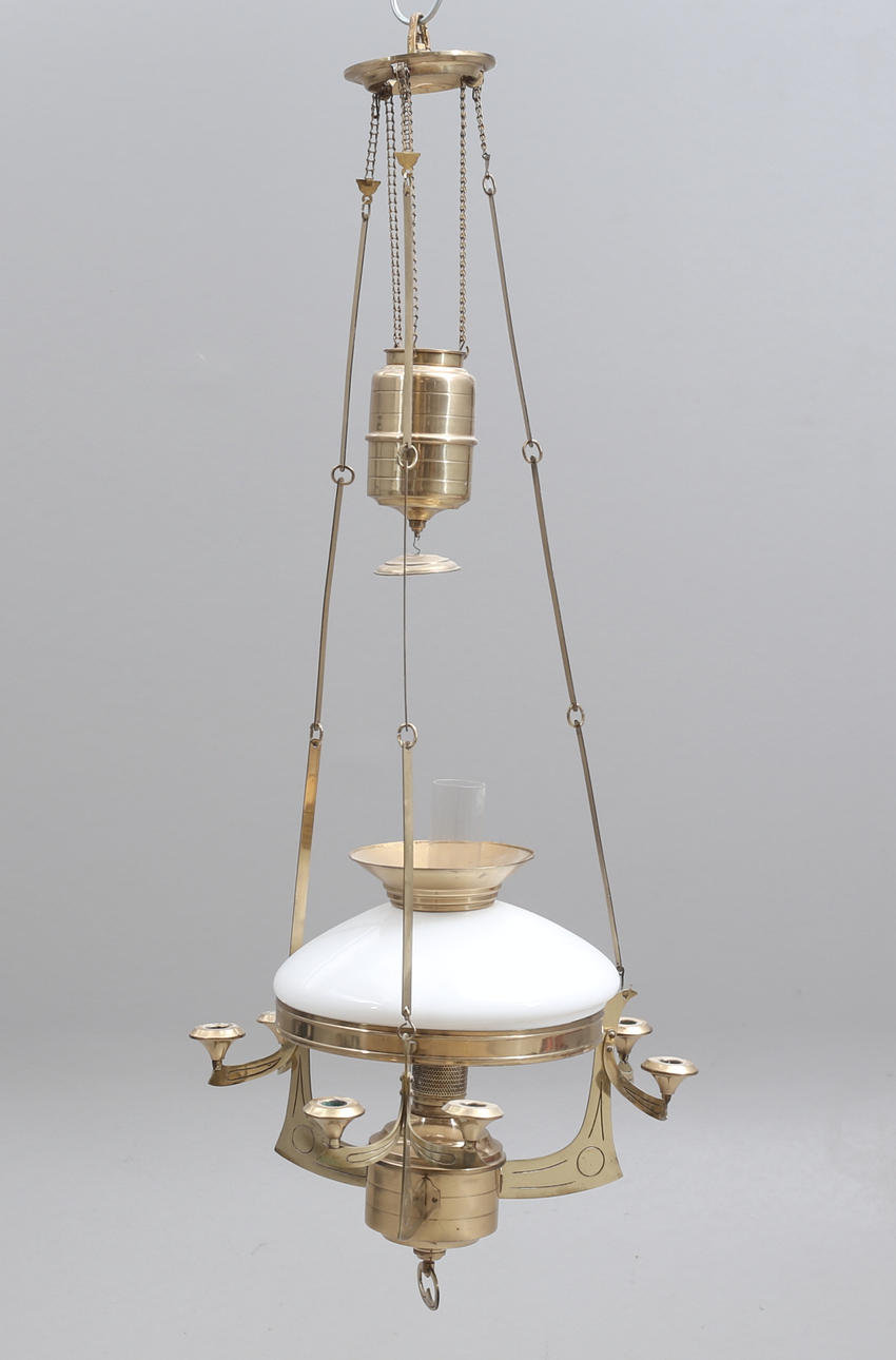 FOTOGENLAMPA, mässing, Jugend, takmodell, 1900-tal.