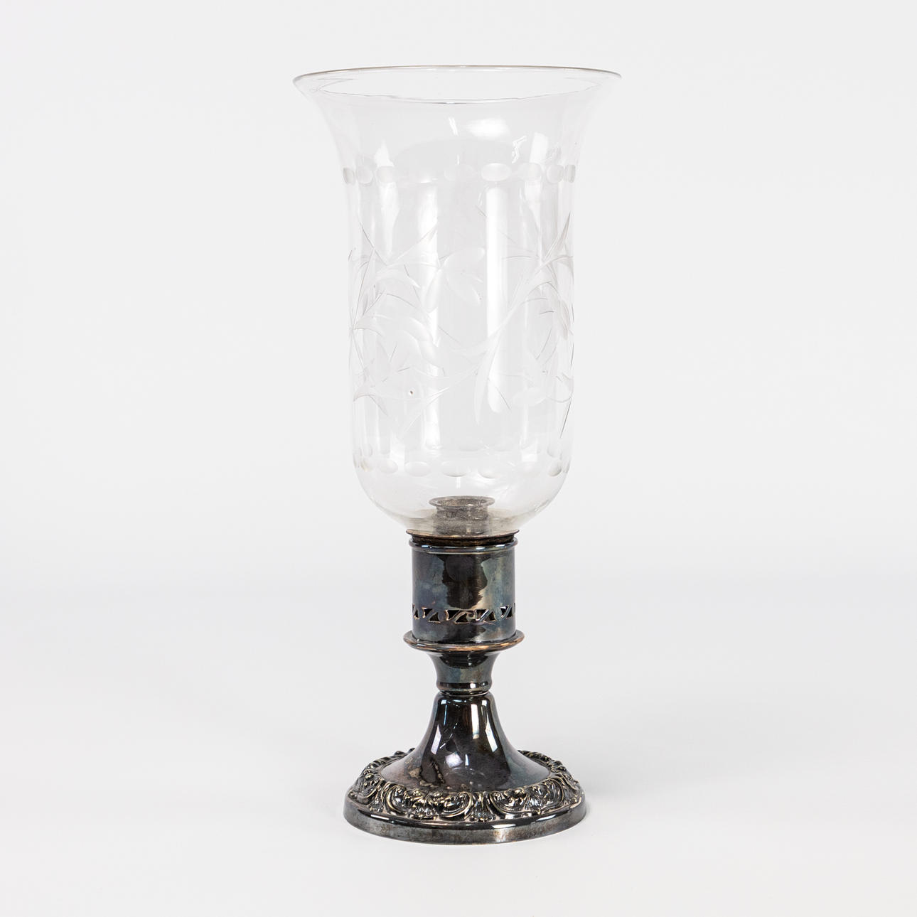 LJUSLYKTA. Glas och nysilver.