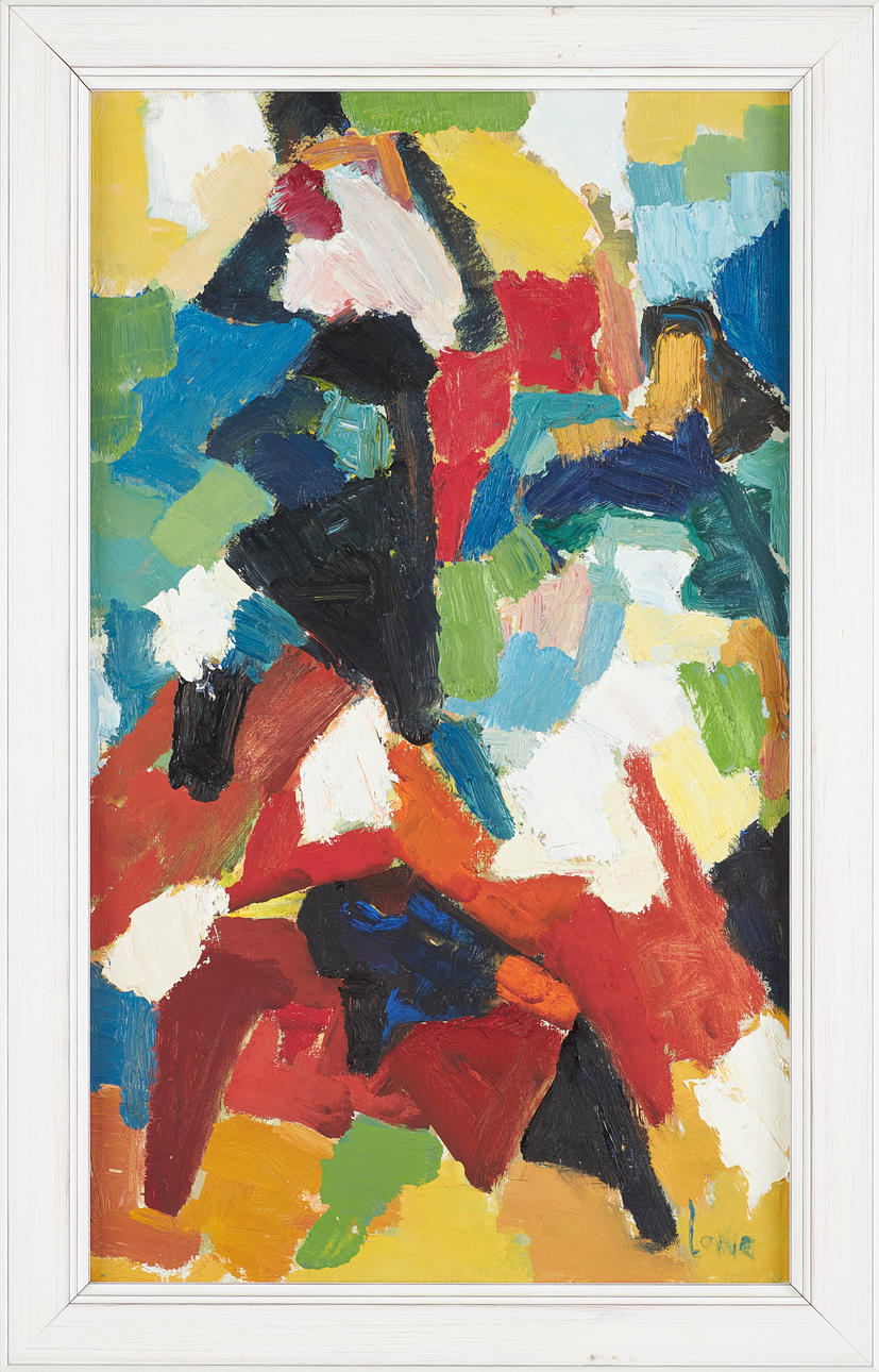GÖTE LONG. oil on canvas, composition, signed.