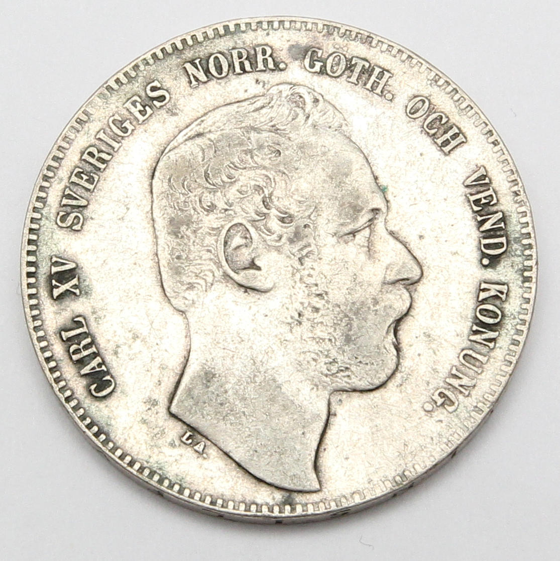 MYNT, silver, 4 Riksdaler, Carl XV, 1871.