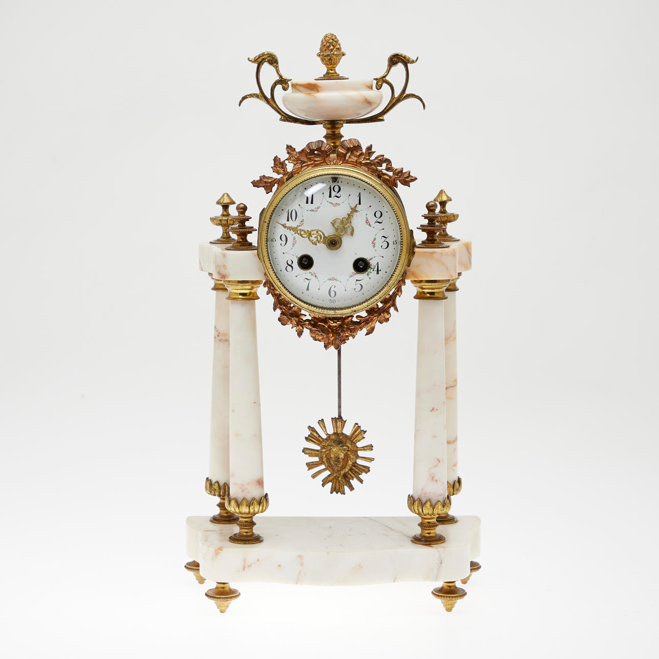 Mantel clock / Pendule, bronze, enamel, marble, 19th century, France ...