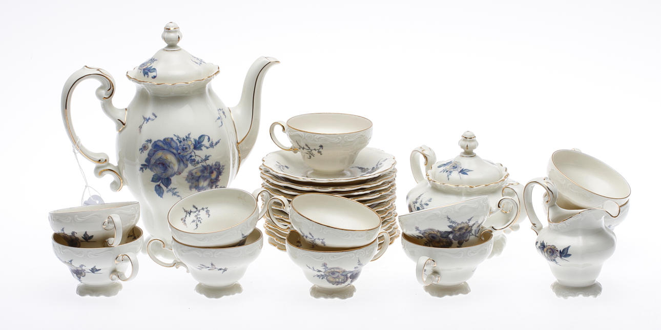 KAFFESERVIS, 27 delar, porslin, "Pompadour", Rosenthal.