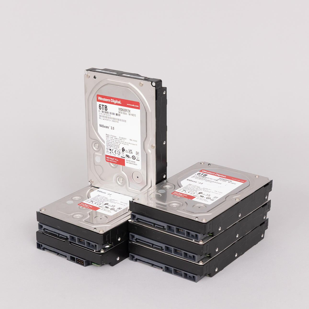 HÅRDDISKAR, 6 st. Western Digital 6 TB Red.