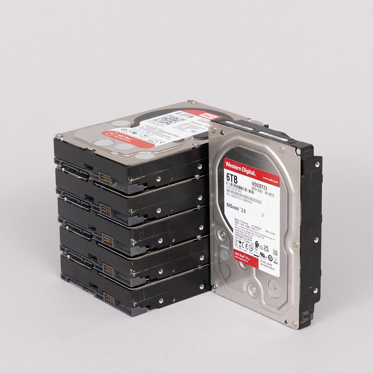 HÅRDDISKAR, 6 st, Western Digital Red Plus, 6 TB.