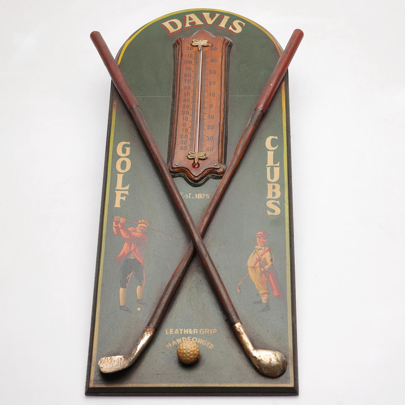 VÄGGSKYLT/ TERMOMETER, "Davis Golf Clubs", 19/2000-tal.