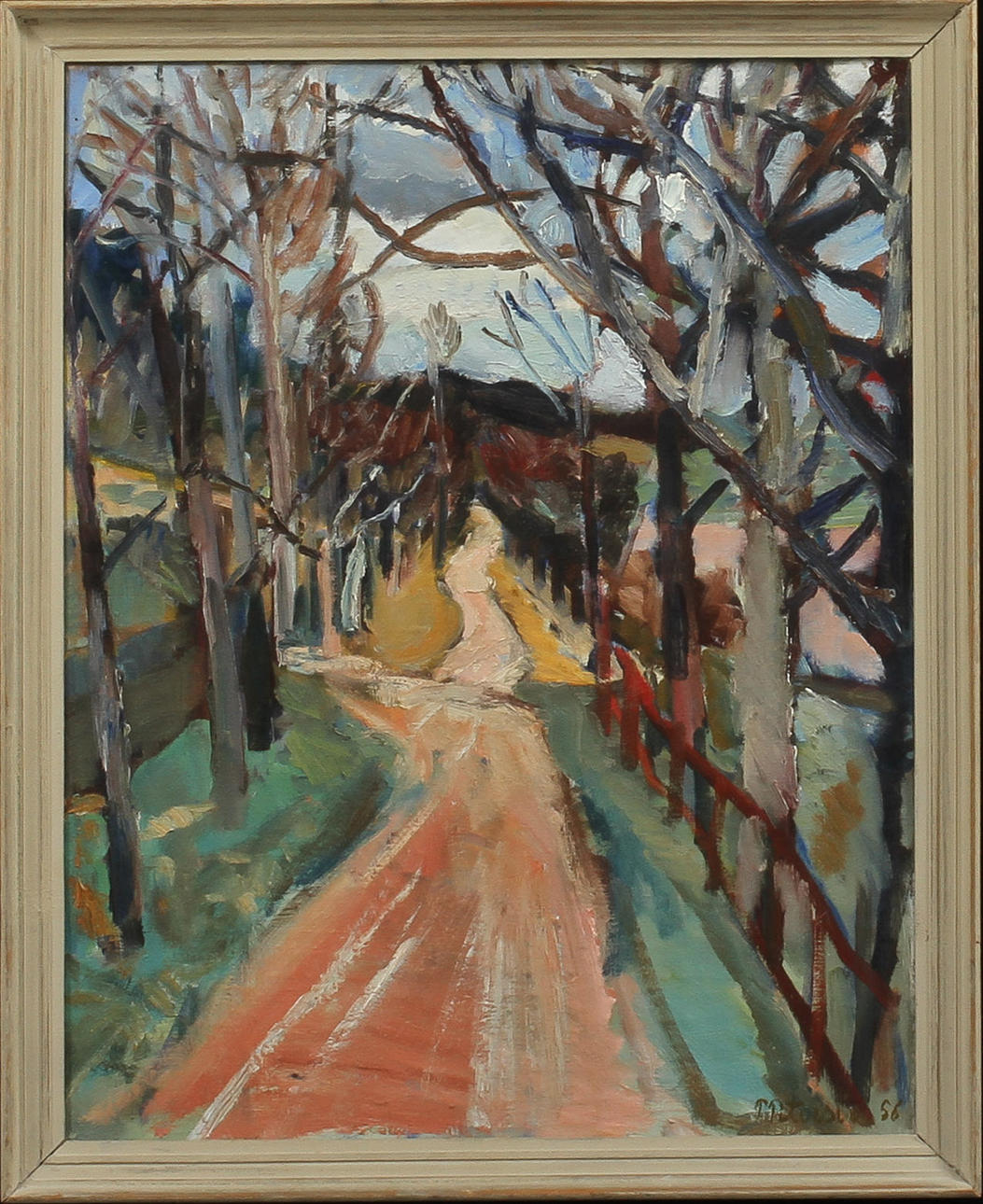 PAUL PETERSÉN. Skogsväg, olja på duk, signerad och daterad 58.