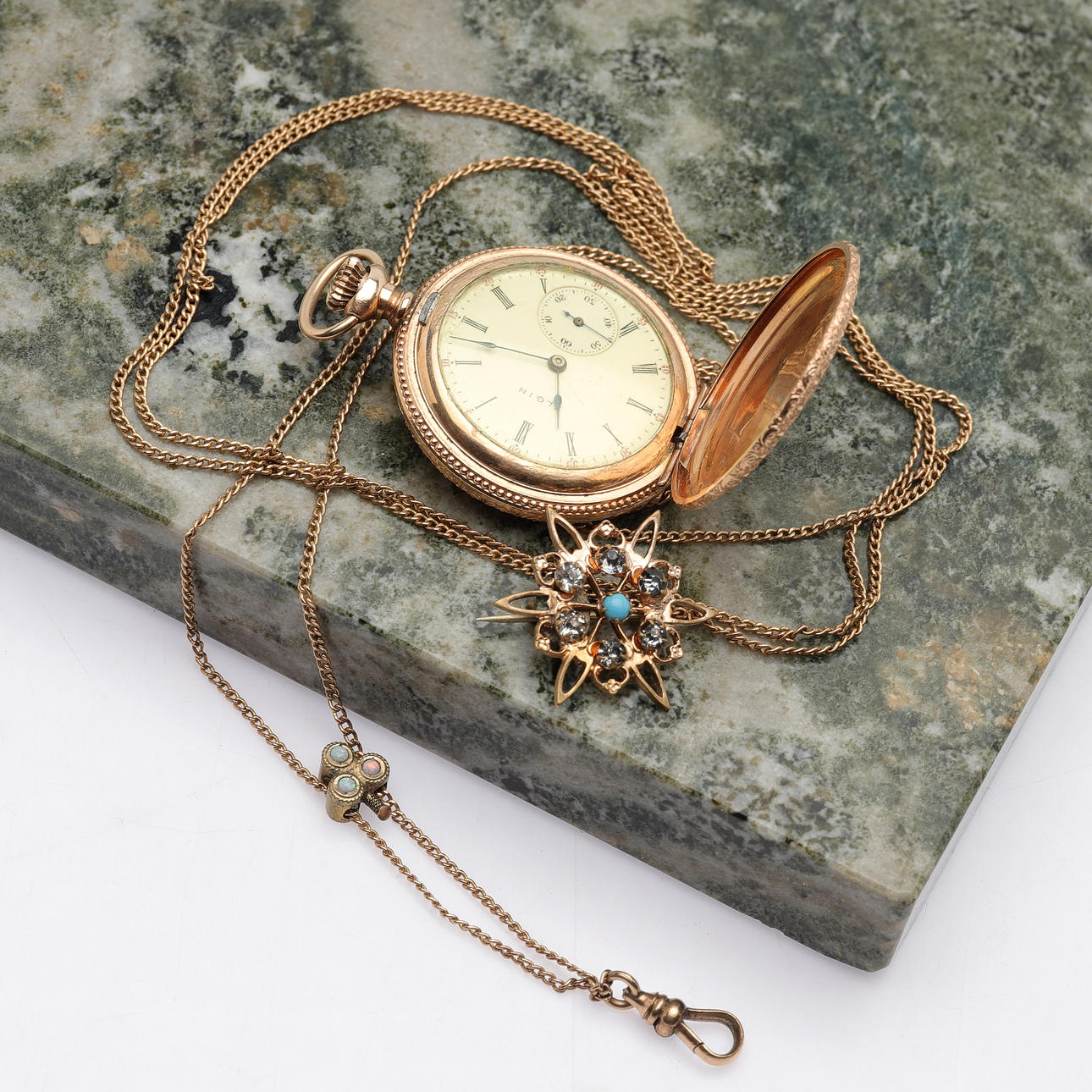 SAVONETTE, 14K guld, Elgin, 1900-tal.