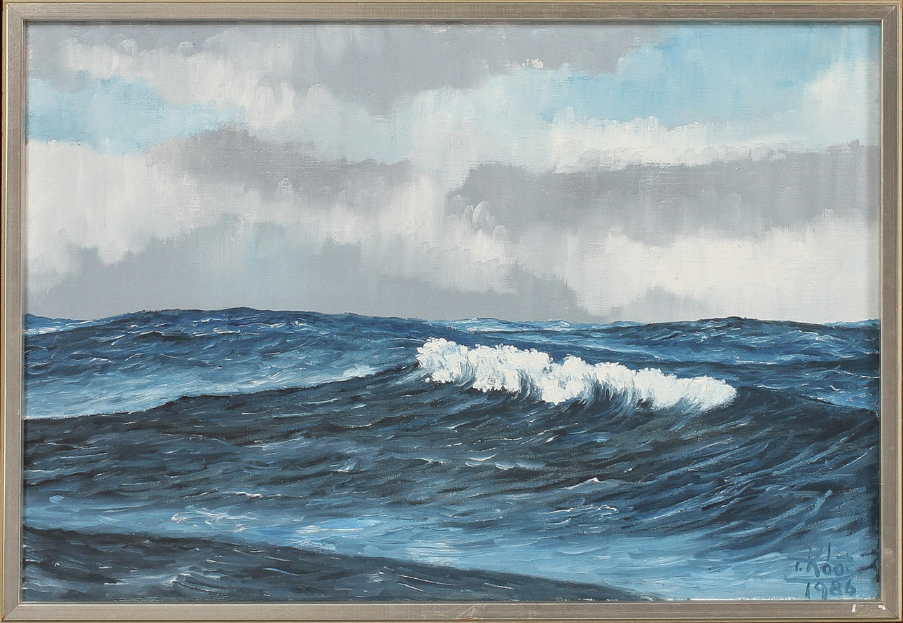 TIBOR KOOS. Havsmotiv, olja på duk, sign o dat 1986.