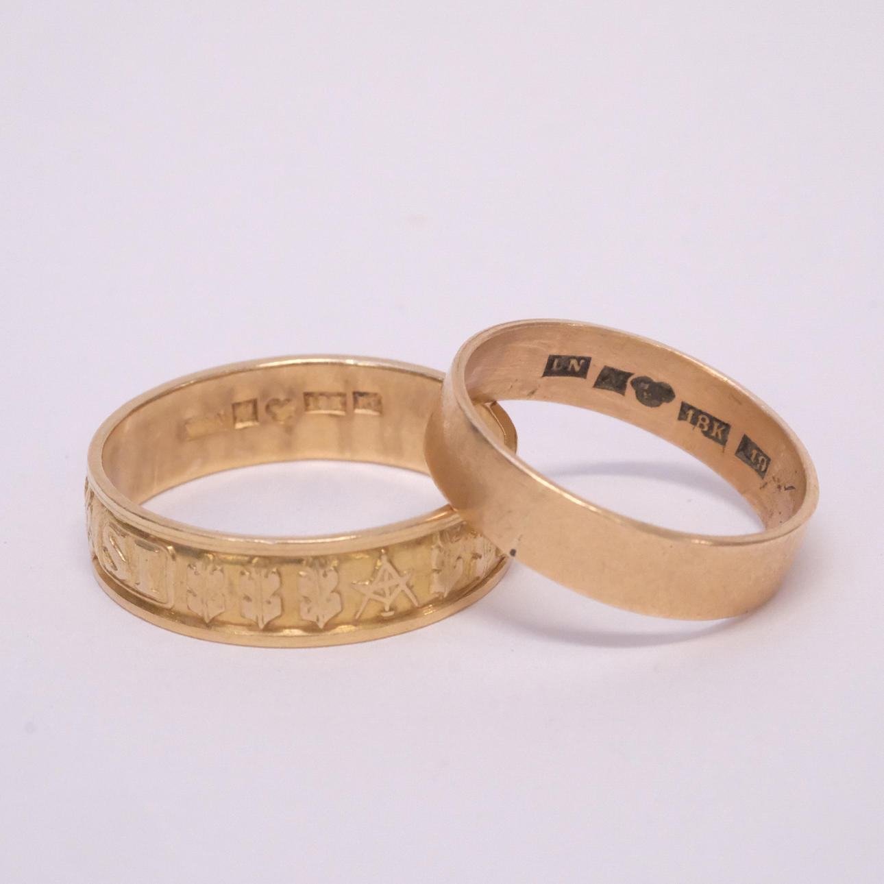 TVÅ RINGAR, 18K GULD.
