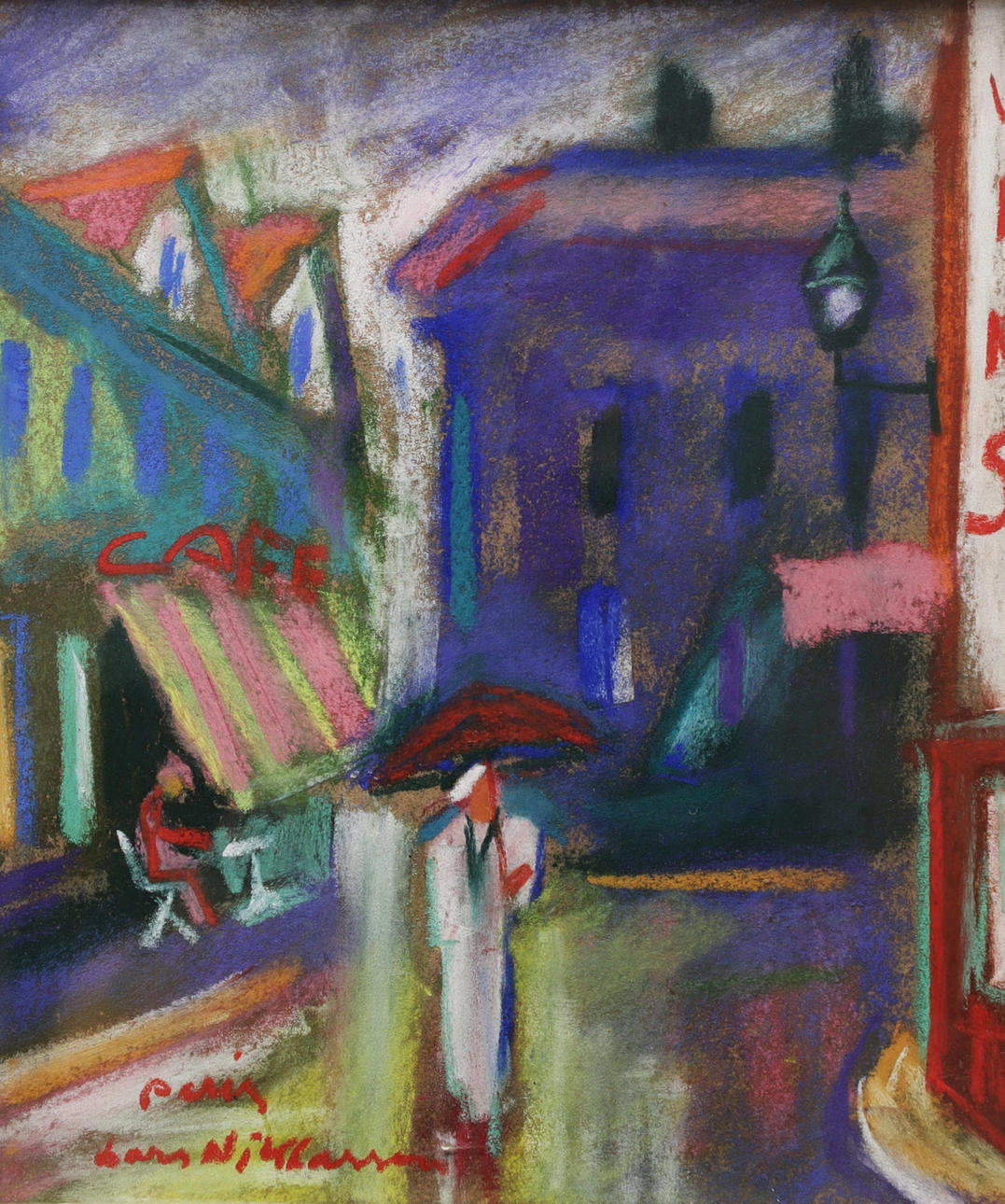 LARS NIKLASSON. "Paris", pastell, signerad.