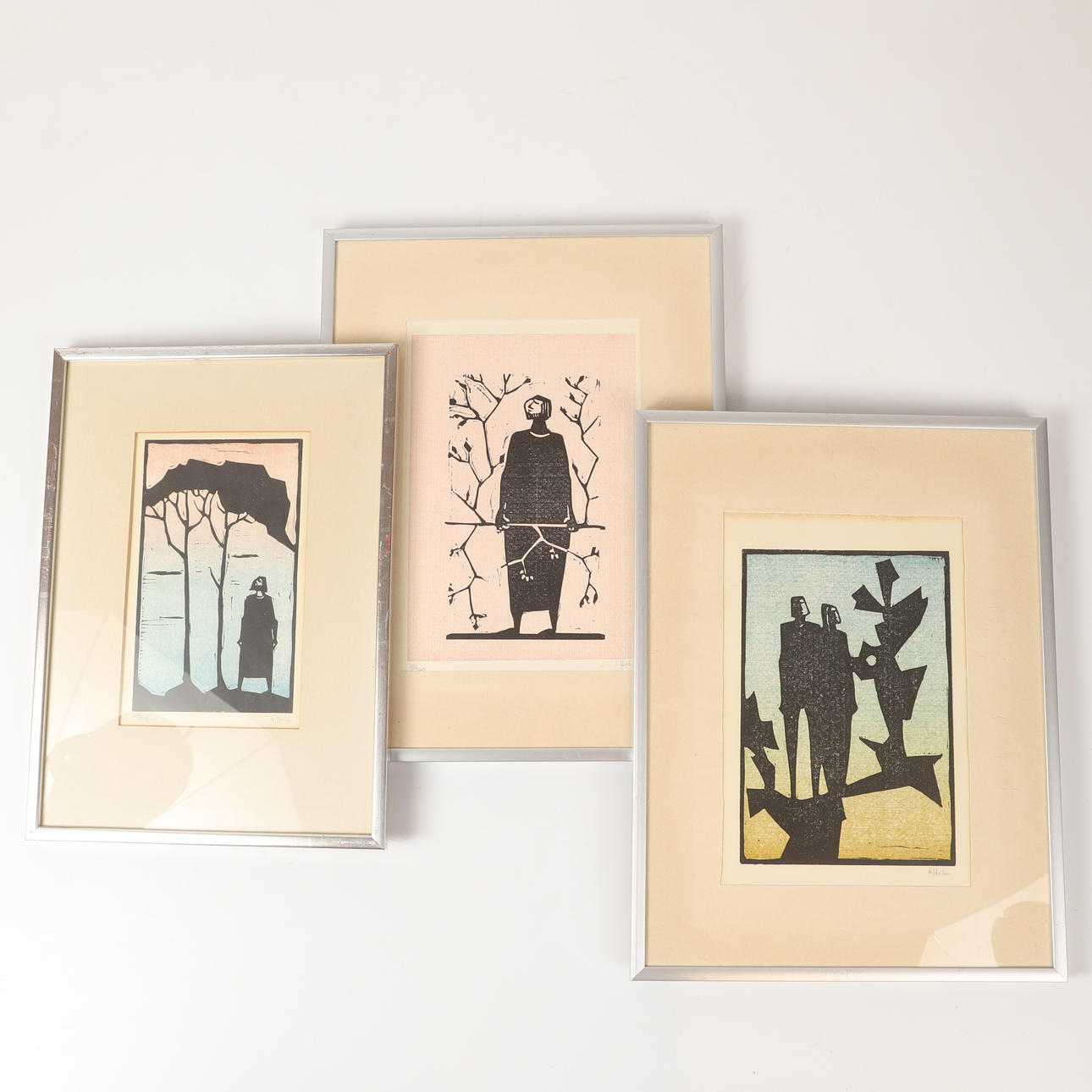 ÅKE HOLM. Biblical motifs, 3 graphic sheets, signed. Art