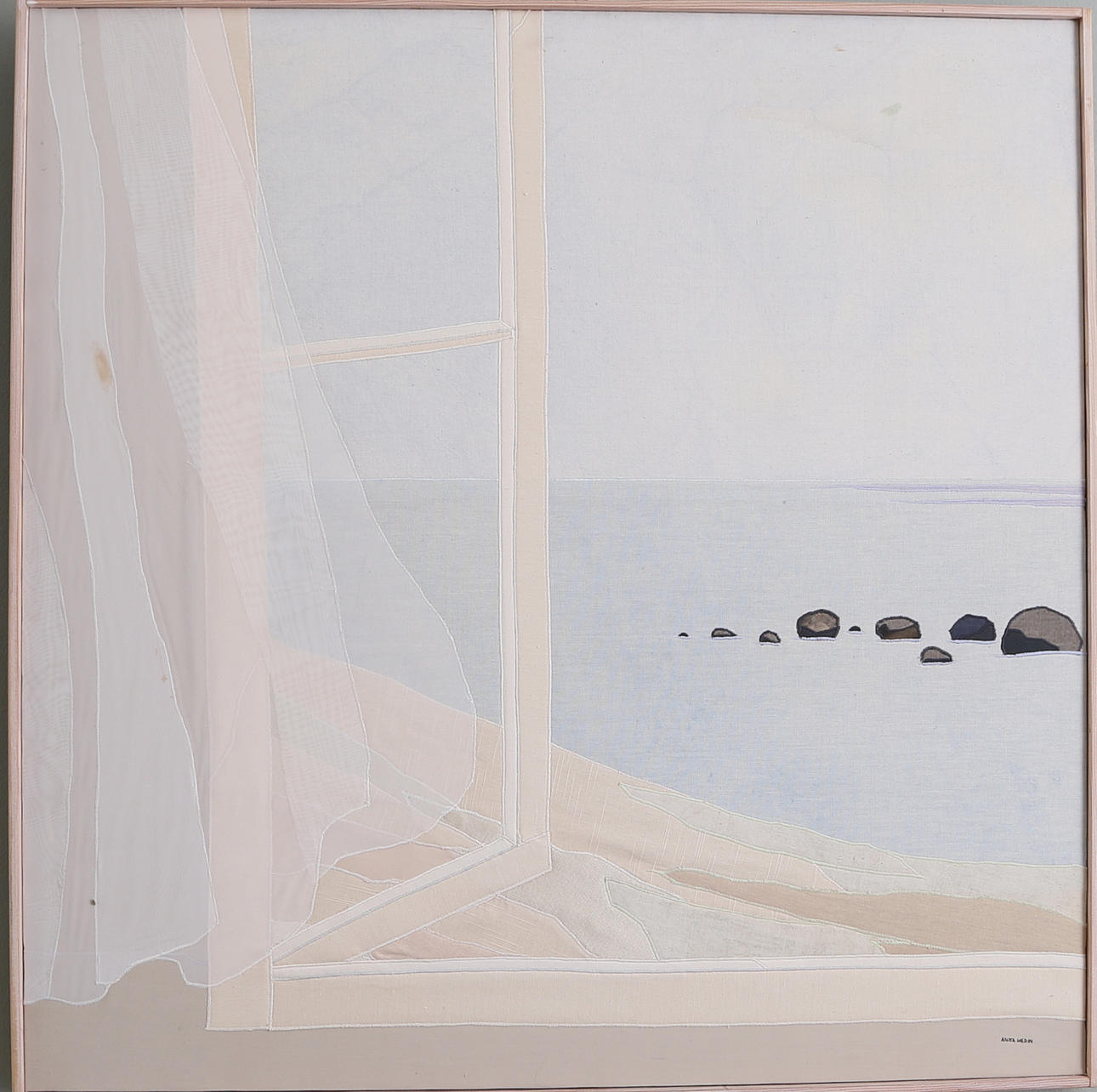 ANITA HEDIN. "Sommarvindar", textiltavla, signerad och daterad 1987.