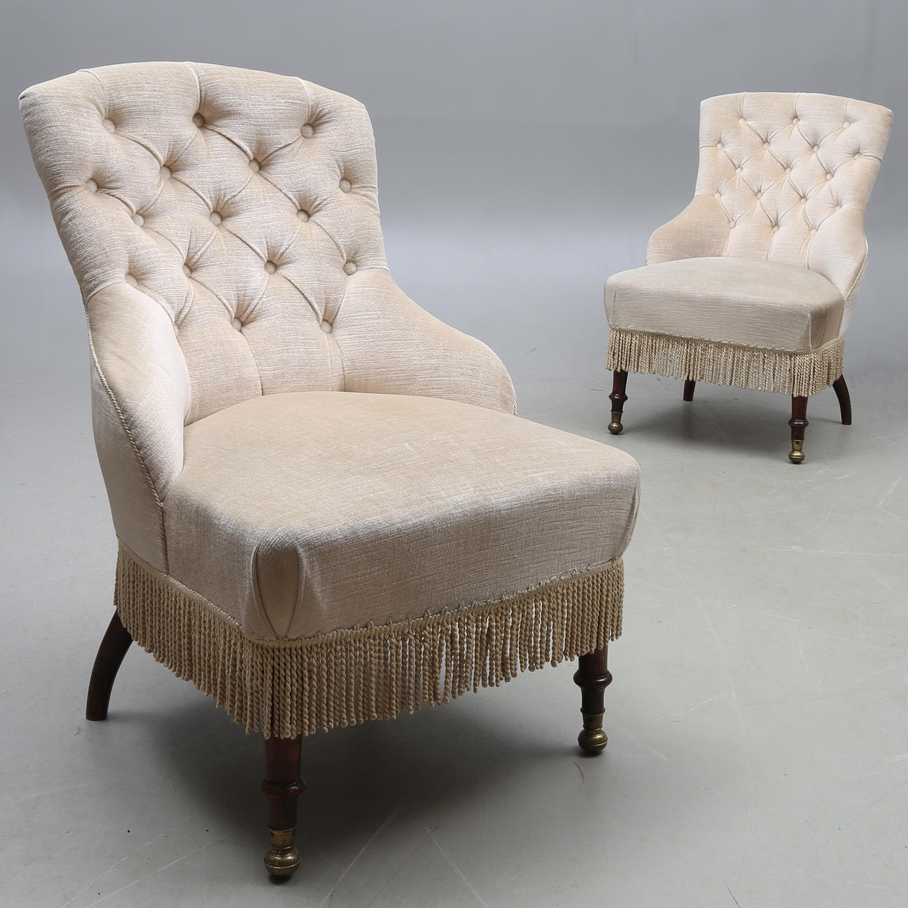 EMMAFÅTÖLJER, 1 par, 18/1900-tal.