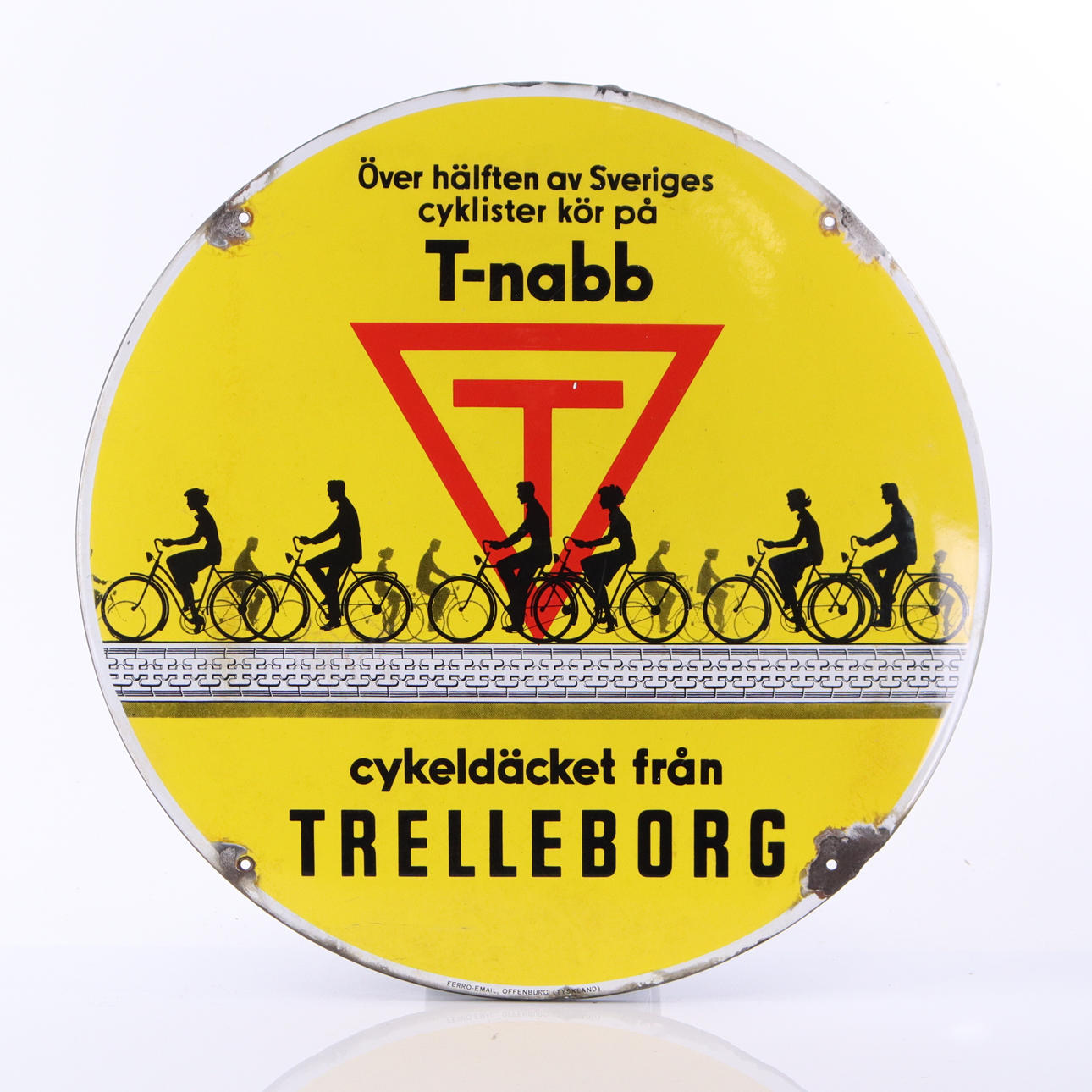 TRELLEBORG, emaljskylt, 1940-tal.