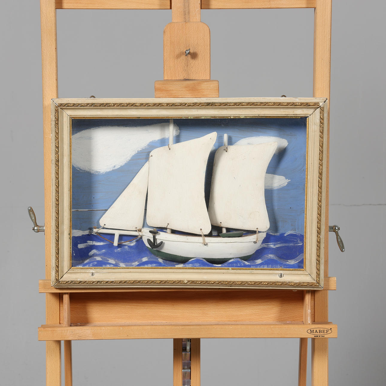 DIORAMA, båtmodell.