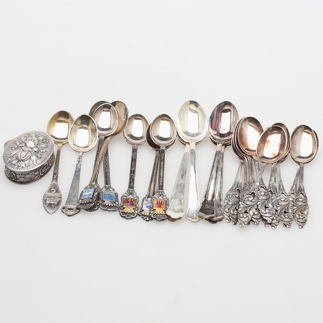 BESTICK samt ASK, 27 delar, silver, 1900-tal, vikt 316,40 gram.