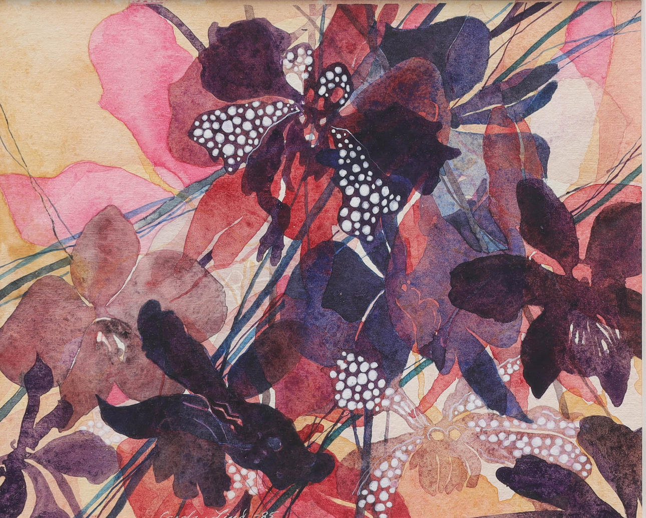 CAROLA LIND. watercolour, signed, dated -85.