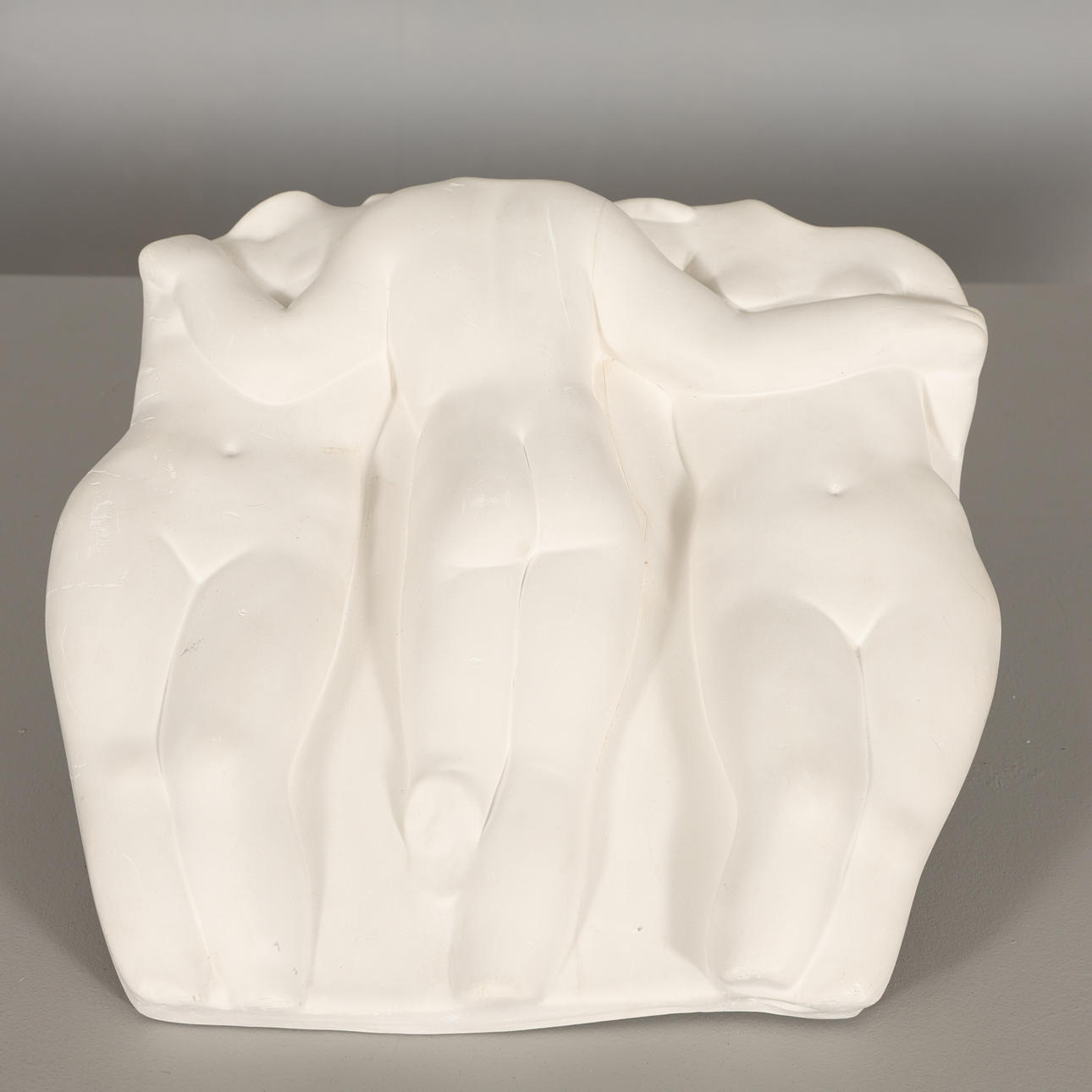 SKULPTUR, väggrelief gips "de tre gracerna".