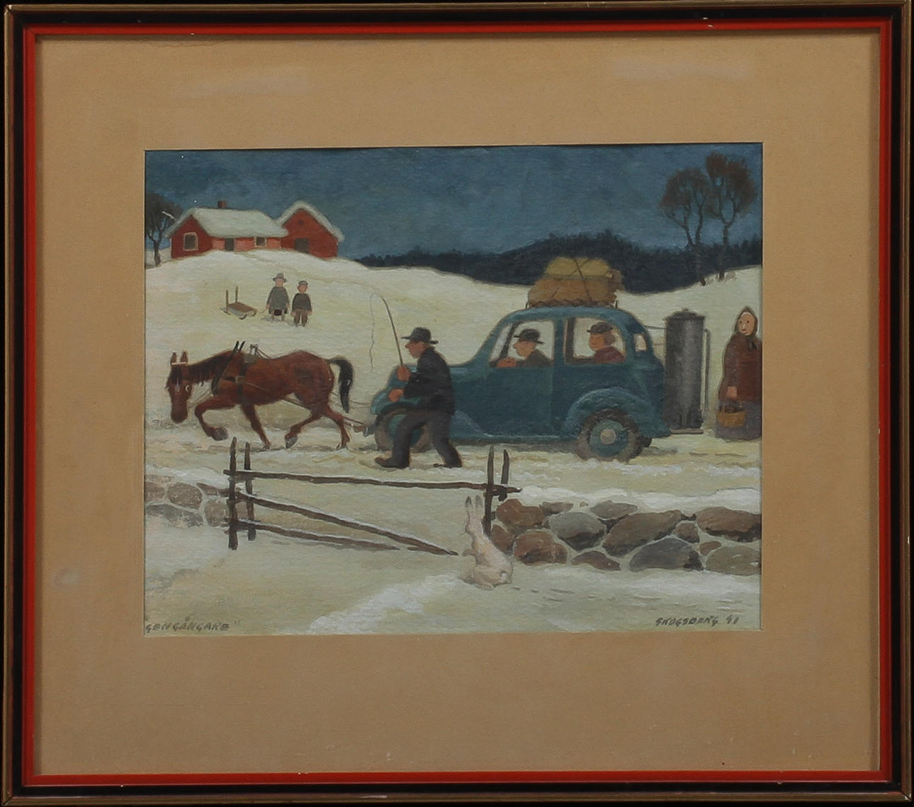 HARALD SKOGSBERG. "Gengångare", akvarell, signerad och daterad -41.