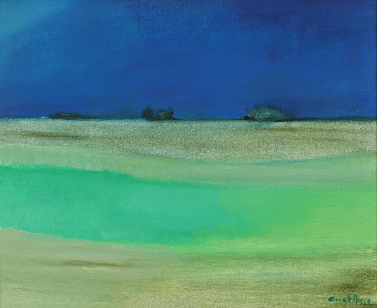 CURT AGGE. Landscape, oil on canvas, signed.