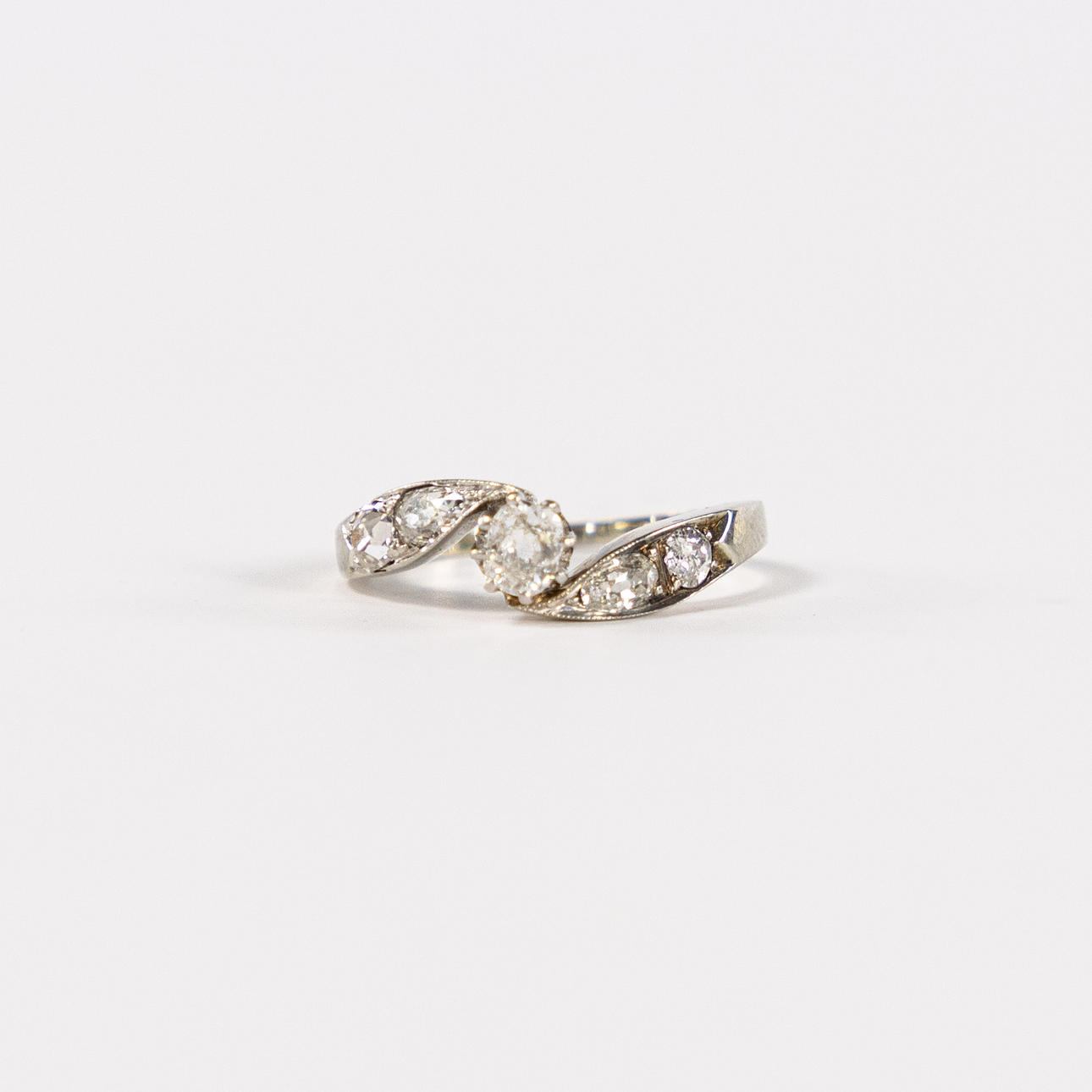 RING, 18k vitguld, briljanter, storlek 17.