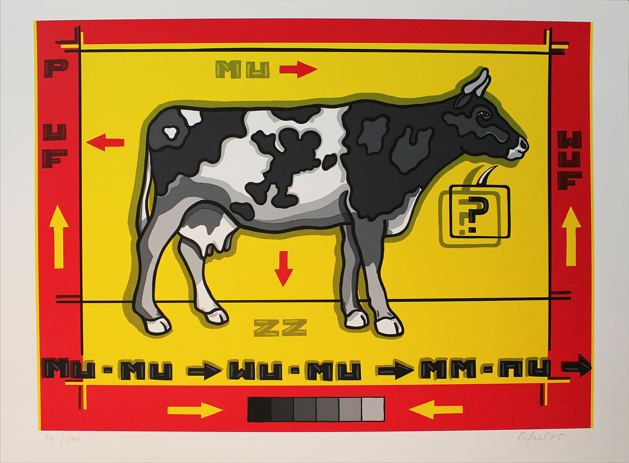 RAFAEL CARLOS GONZALEZ. Mu ZZ. Färgserigrafi. Signerad Rafael och daterad -95.