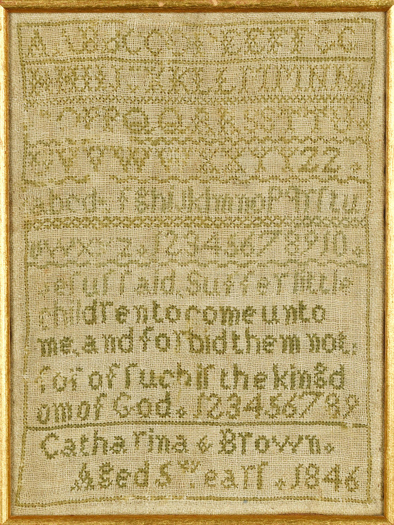 BRODERAD MÄRKDUK. Daterad 1846.