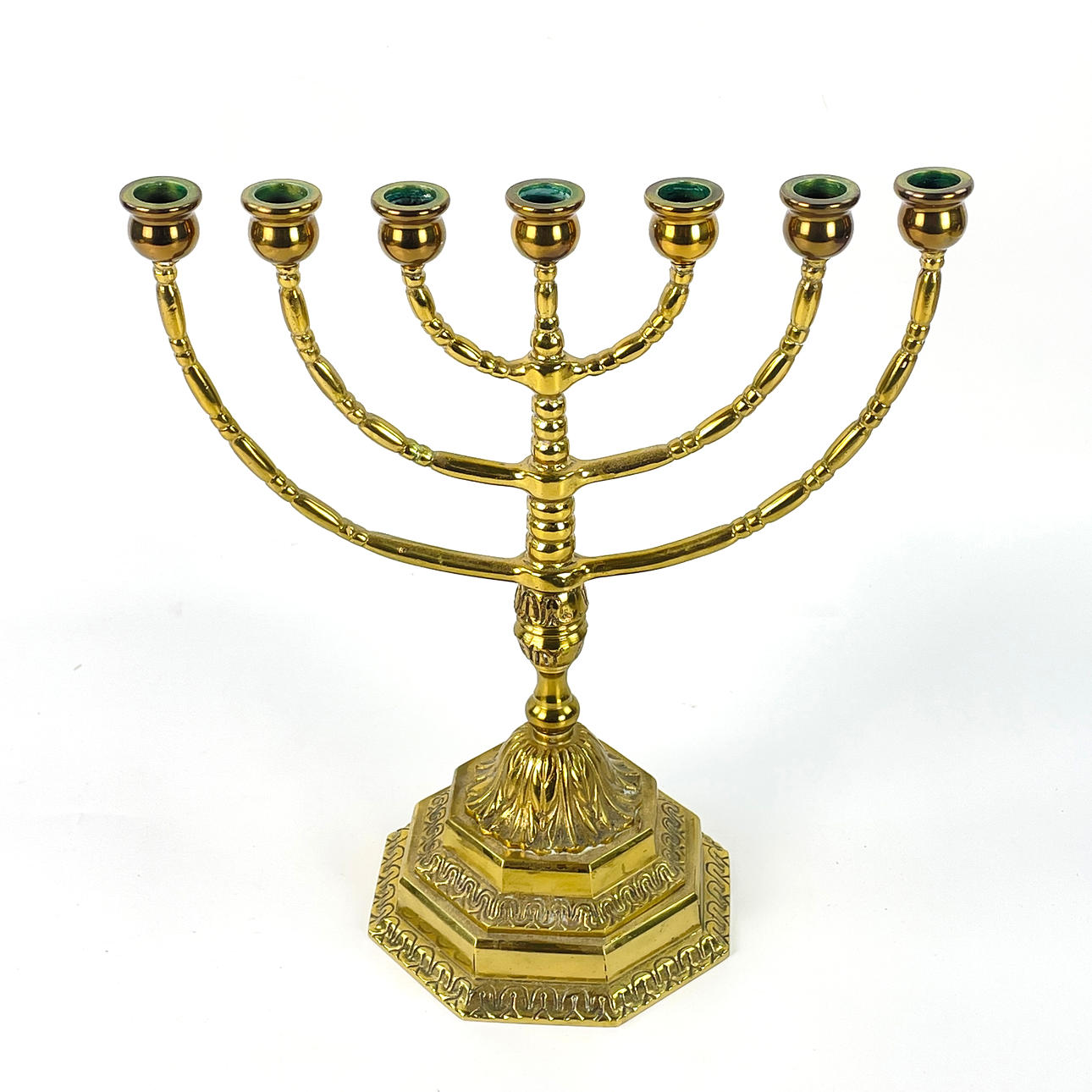 Candelabra, brass, "Menorah".