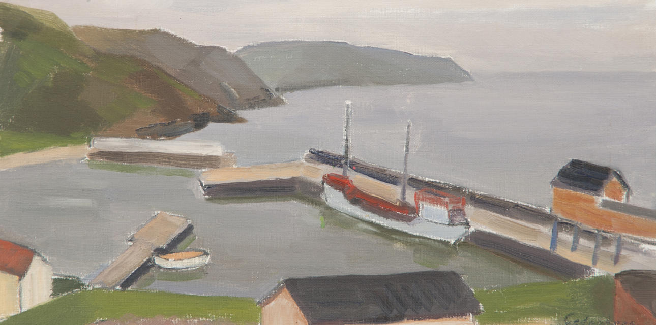 ERIC CEDERBERG. Hamnmotiv, olja på duk, signerad Cederberg.