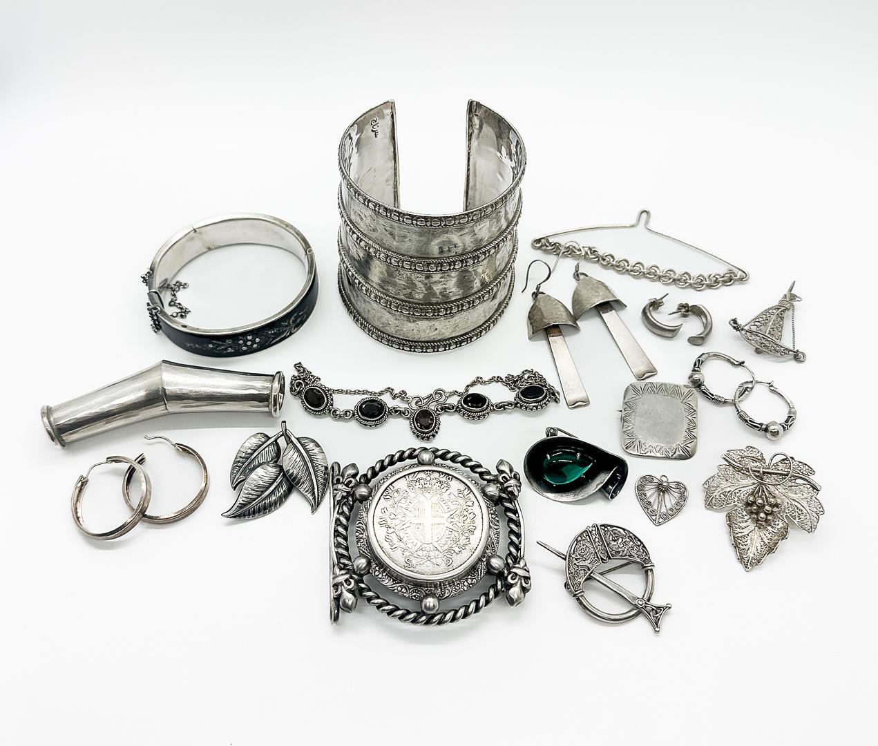 Parti Smycken, Silver, 17 delar.