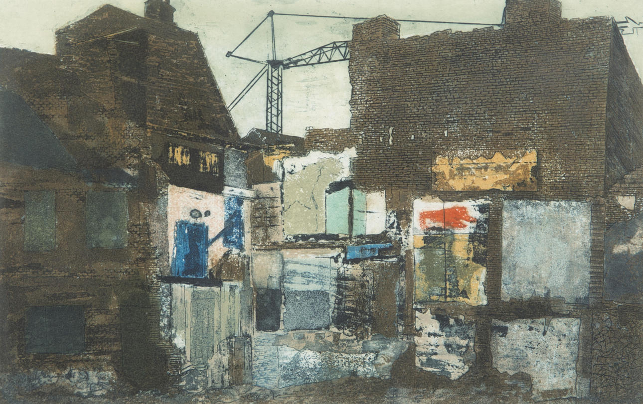 JOSEF SCHIBLI. "Intrång", etsning, signerad.