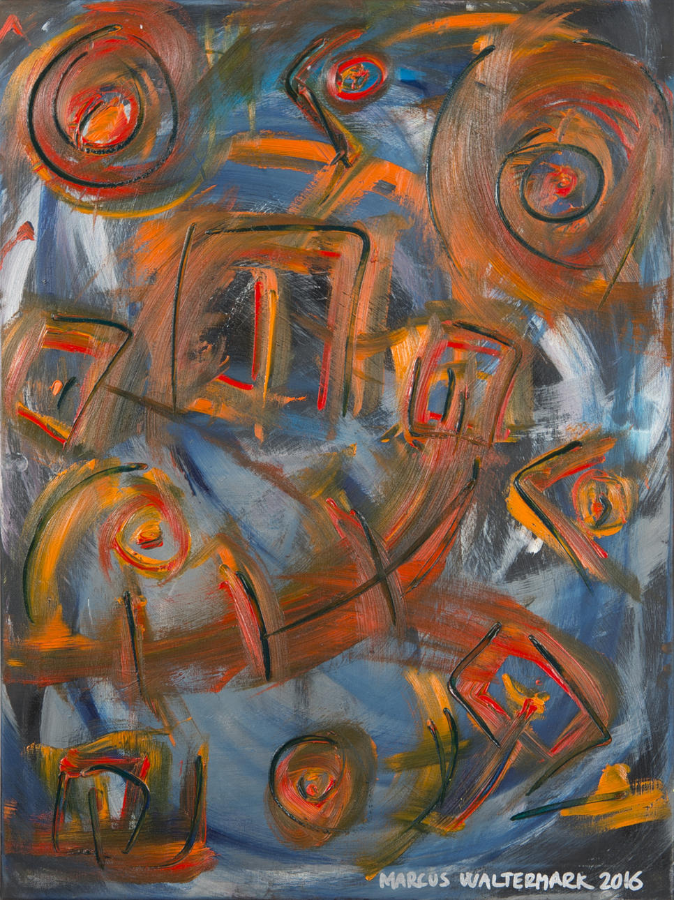 MARCUS WALTERMARK. "Catch of the conger eel", olja/akryl, signerad 2016.