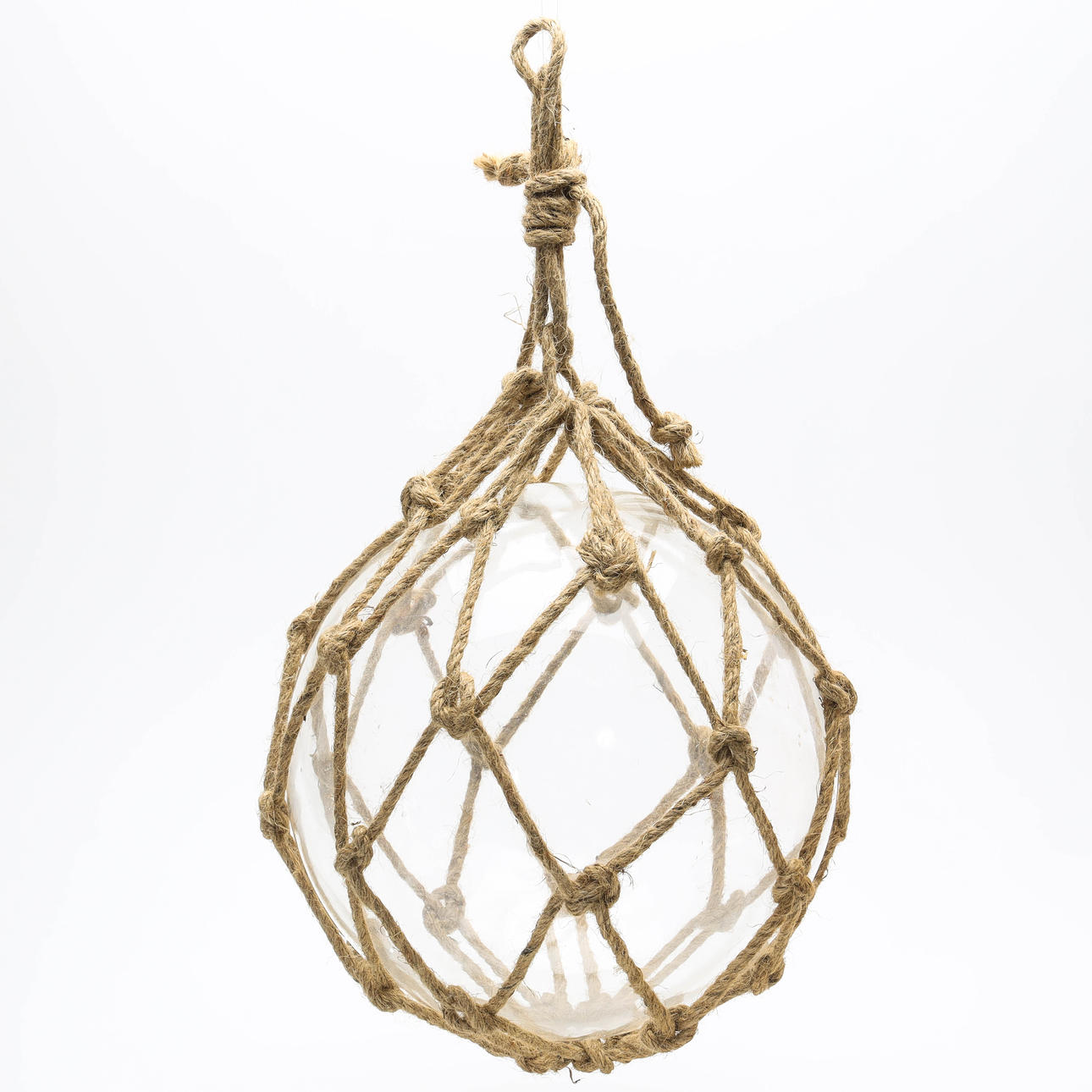 GLASFLÖTE, jutesnöre, 30 cm diameter.