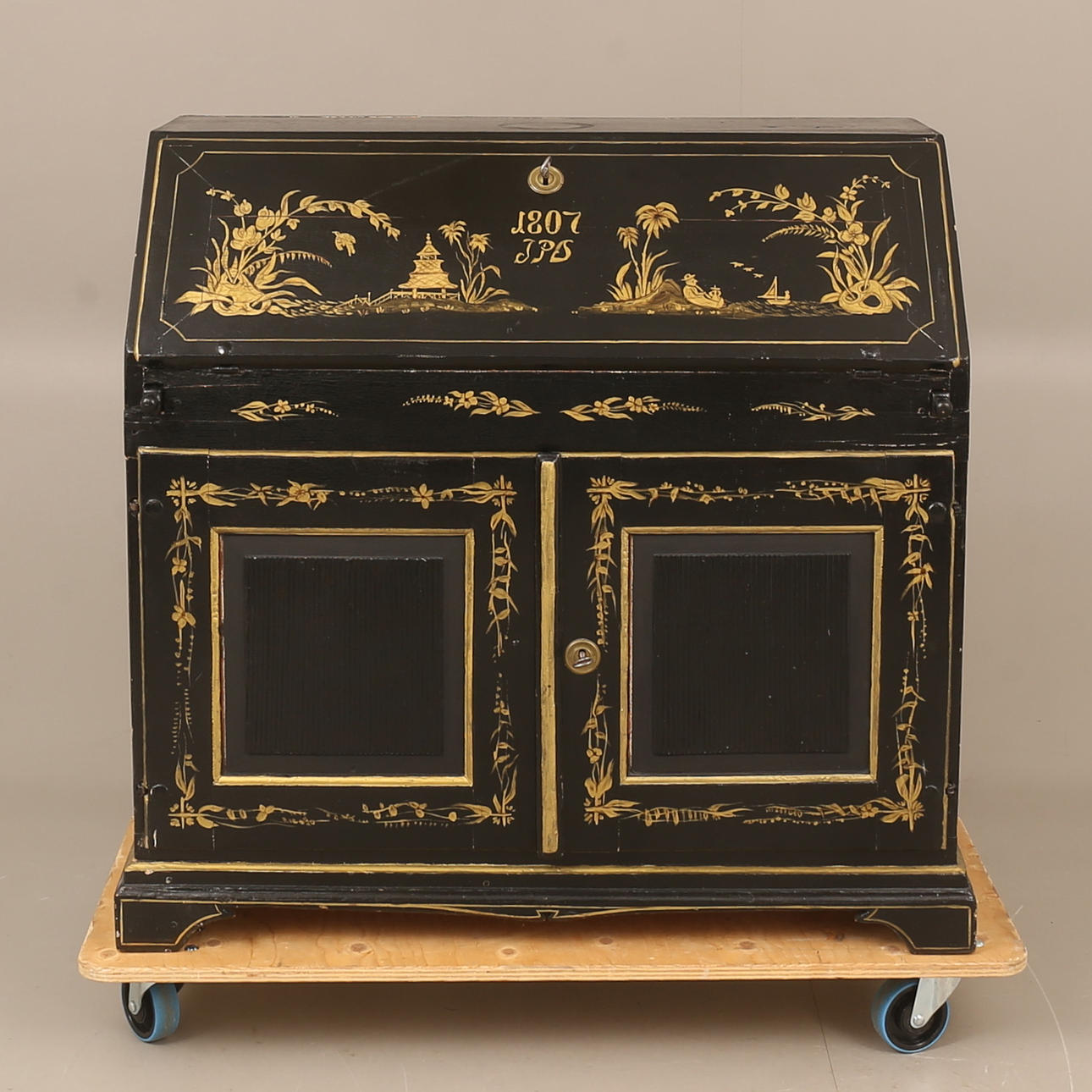 SEKRETÄR, trä, 1800-tal.