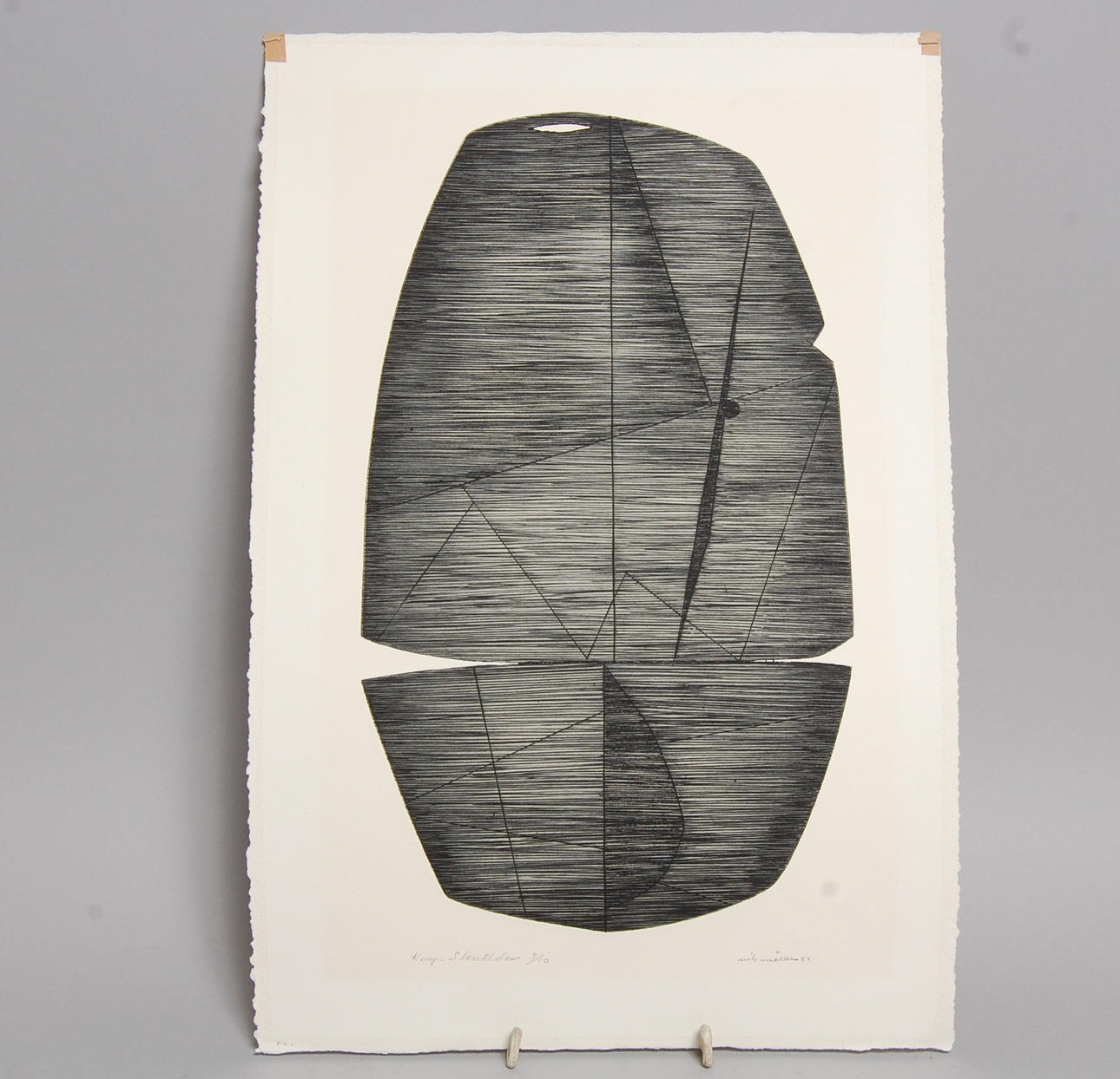 NILS MÖLLER. Litografi," Stenålder" signerad, numrerad, 3/10, -56.