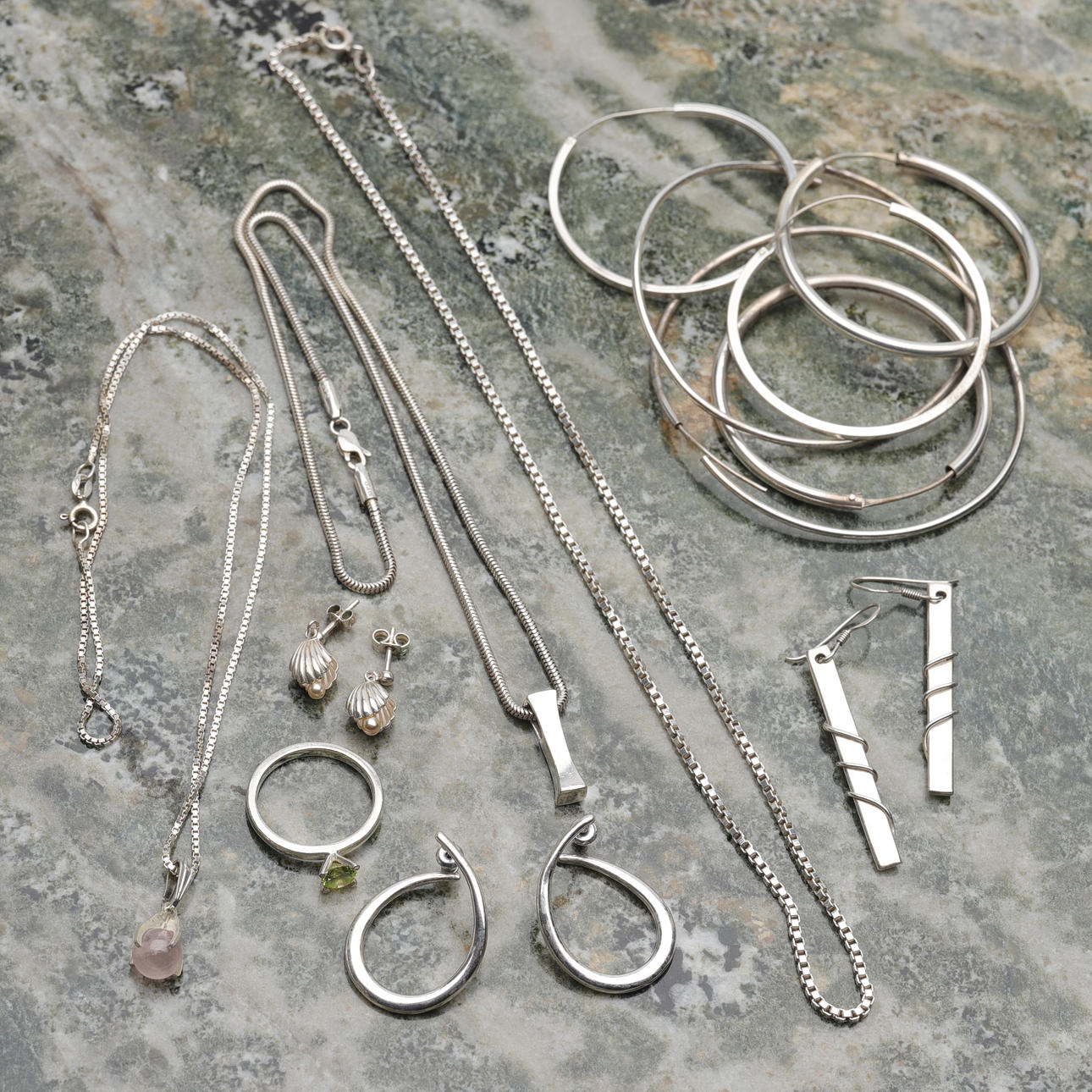 SILVERSMYCKEN, parti, ca 10 delar, 19/2000-tal.