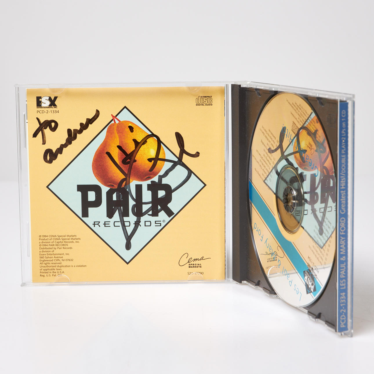 LES PAUL, cd-skiva, signerad.