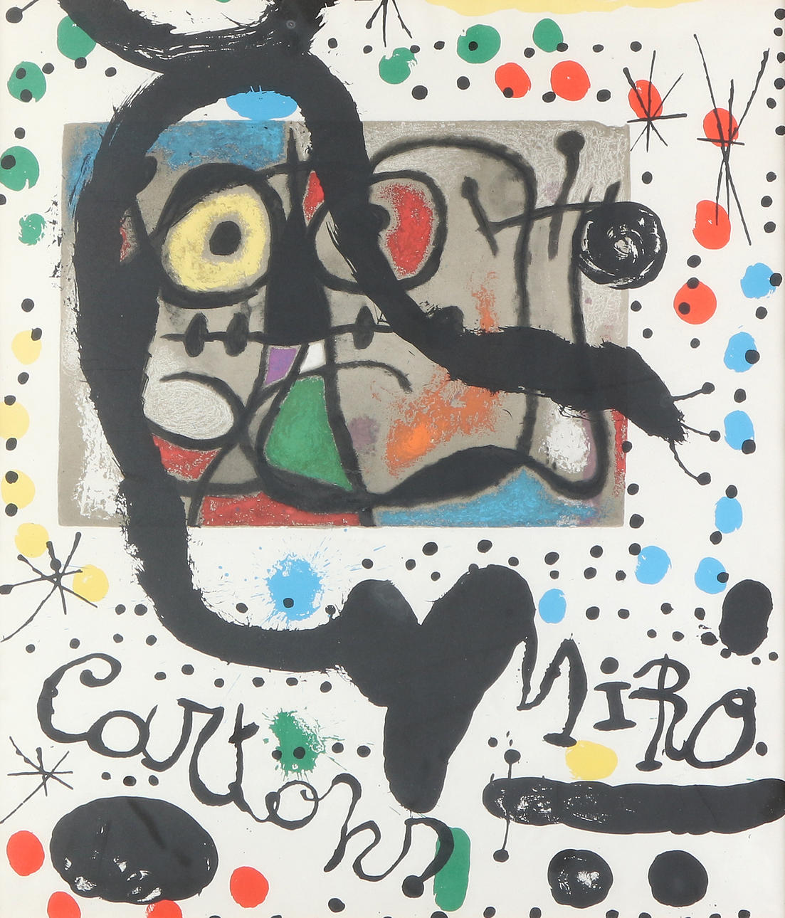 JOAN MIRÓ. EFTER. Litograferad utställningsaffisch. Komposition.