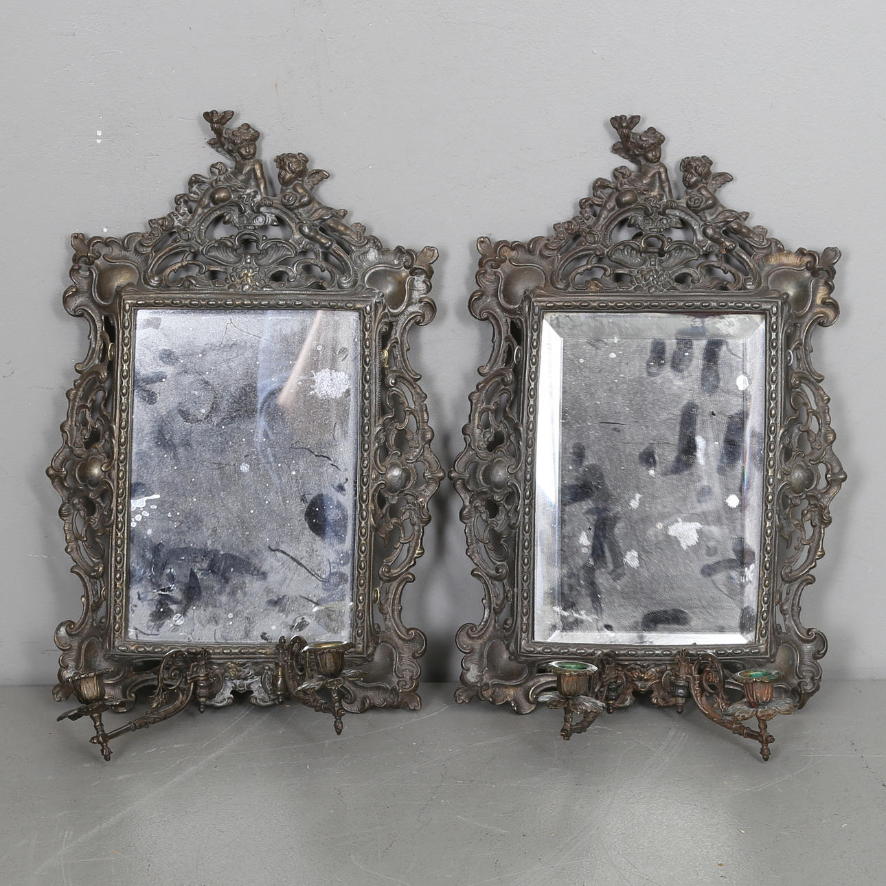 VÄGGLAMPETTER, ett par, barockstil, 1900-tal.