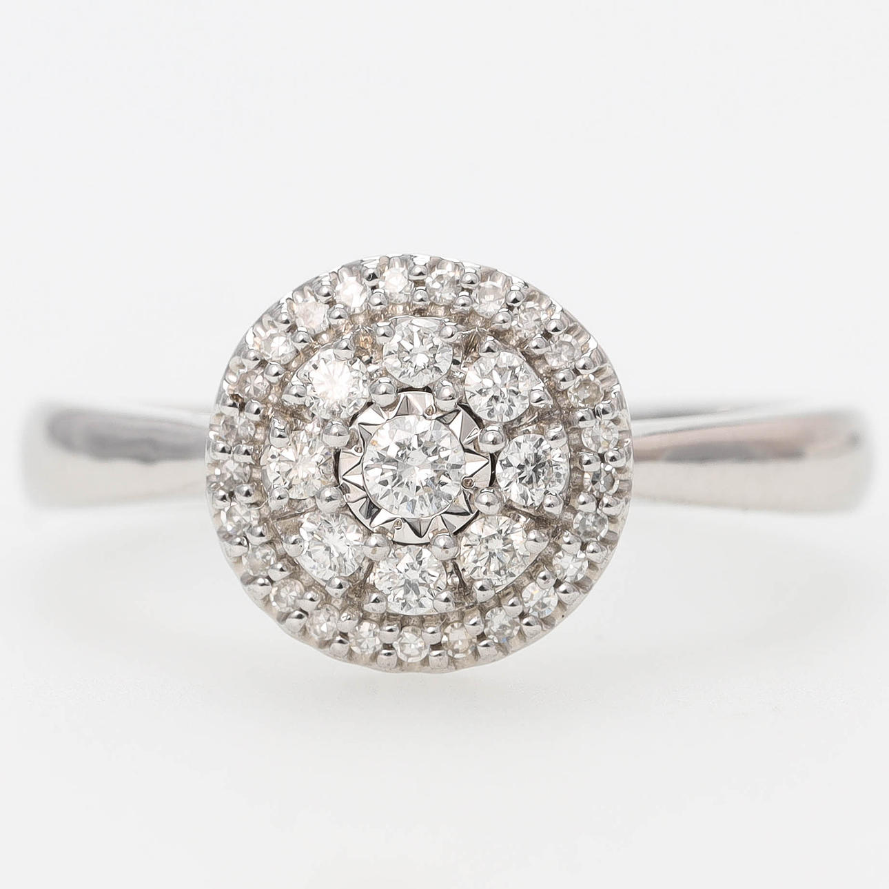 RING, 18 k vitguld, diamanter, totalt 0,21ct.