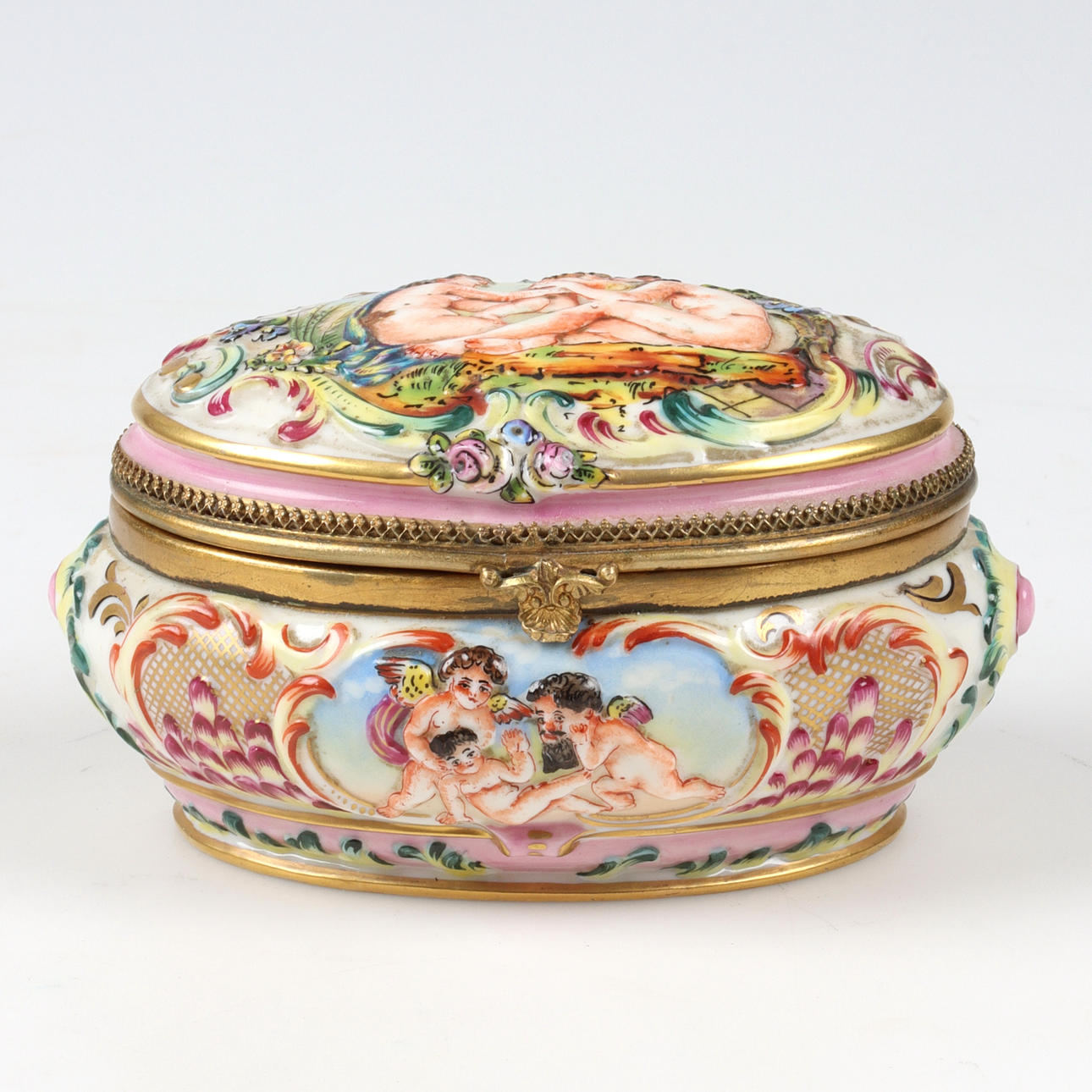 LOCKASK, porslin, Italien, Capodimonte, 1900-tal.