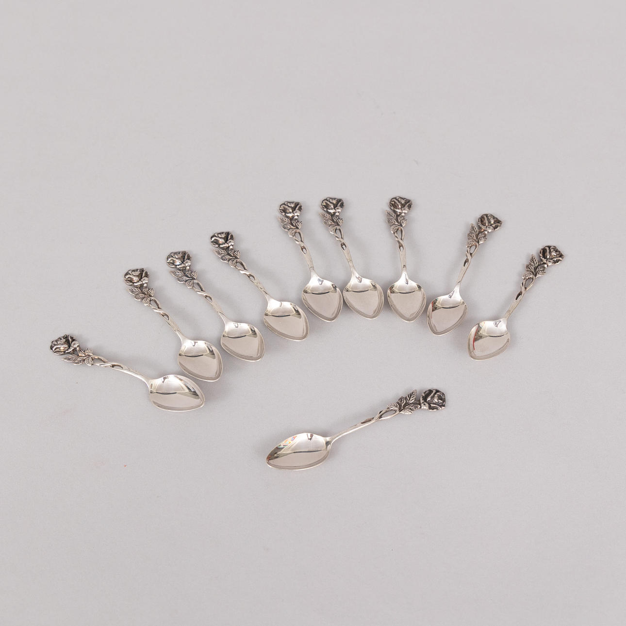 KAFFESKEDAR, 10 delar, Silver.