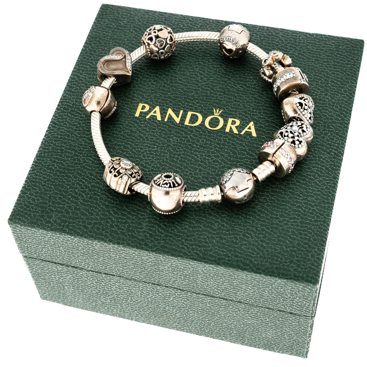 ARMBAND, Pandora, Silver, Med berlocker.