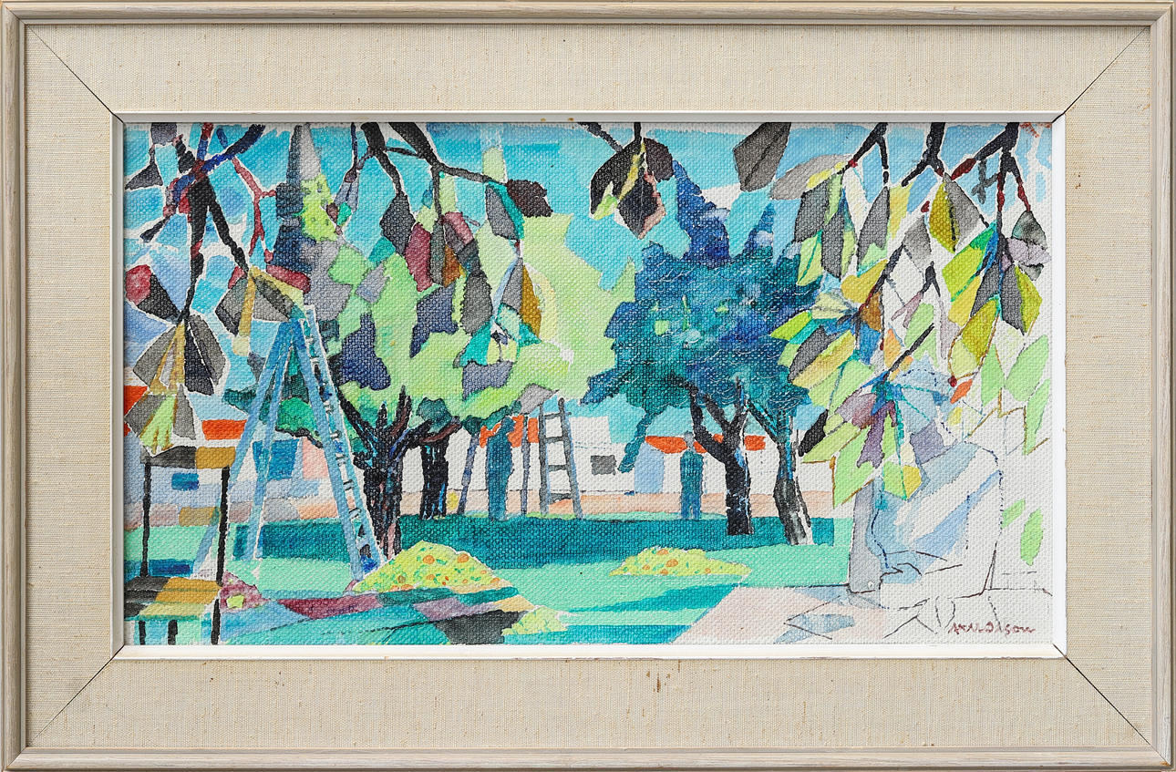 AXEL OLSON. Oil on canvas, signed.